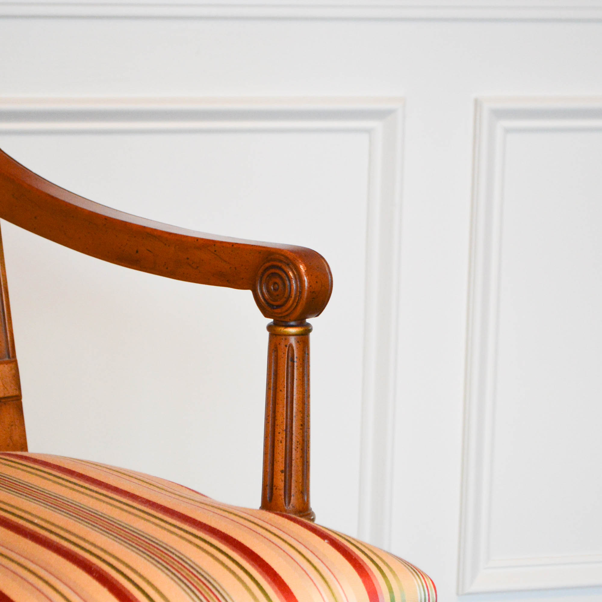 French Louis XVI Style Cane Back Dining Chairs by Henredon