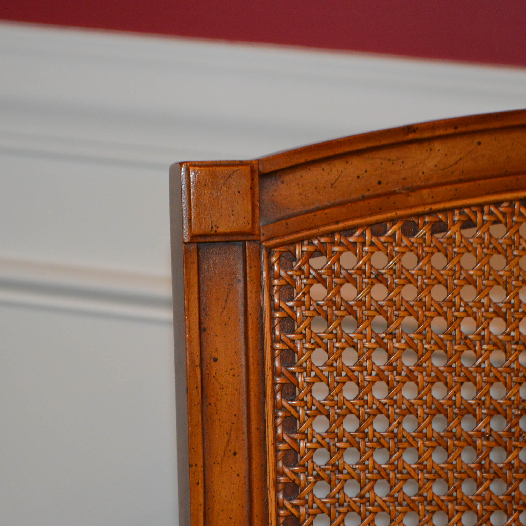 French Louis XVI Style Cane Back Dining Chairs by Henredon