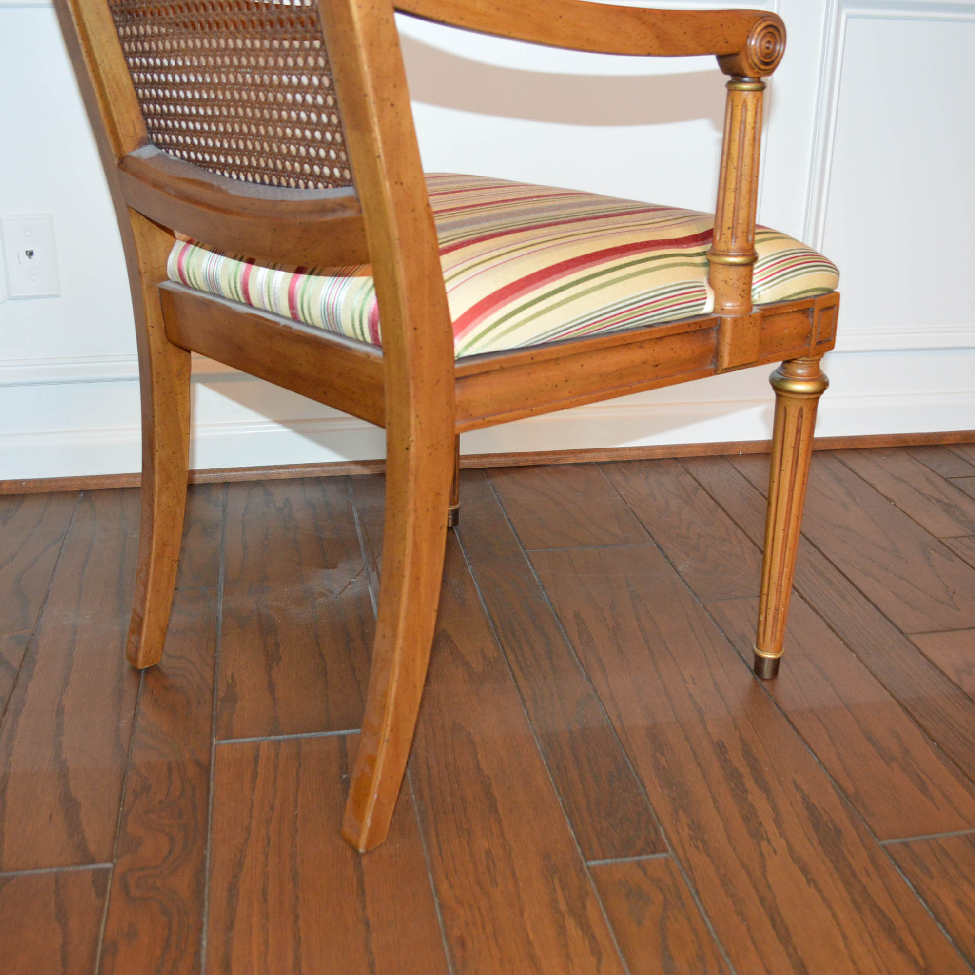 French Louis XVI Style Cane Back Dining Chairs by Henredon