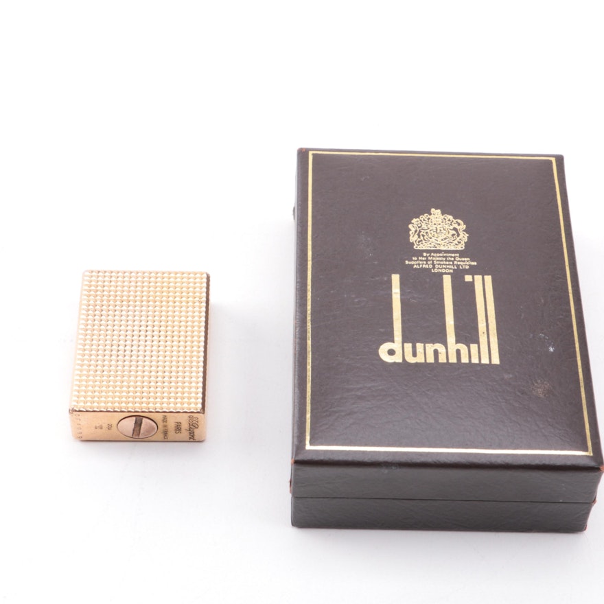 S.J. Dupont and Dunhill Gold Overlay Lighters