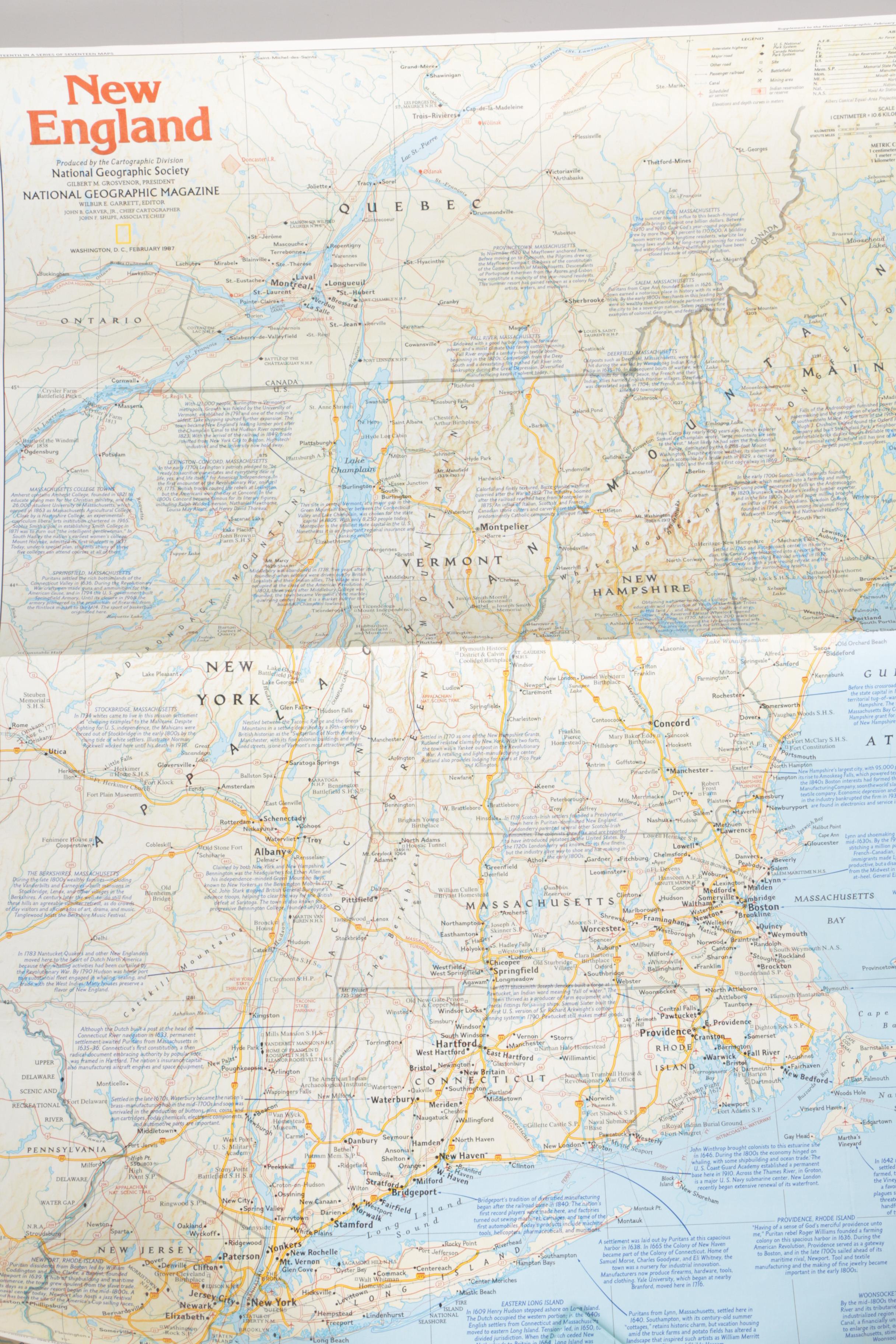 Assortment of Eight National Geographic Print Maps