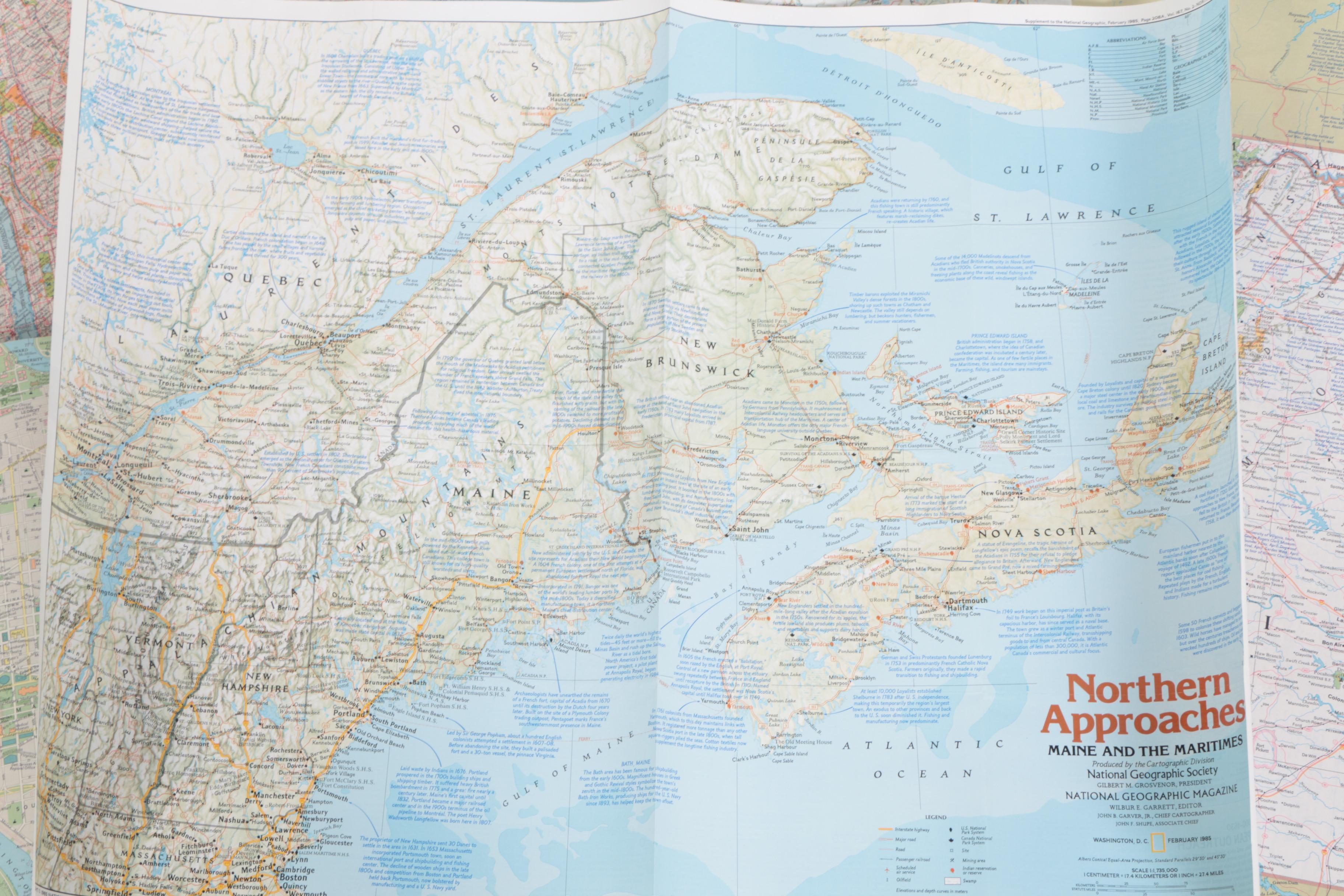 Assortment of Eight National Geographic Print Maps