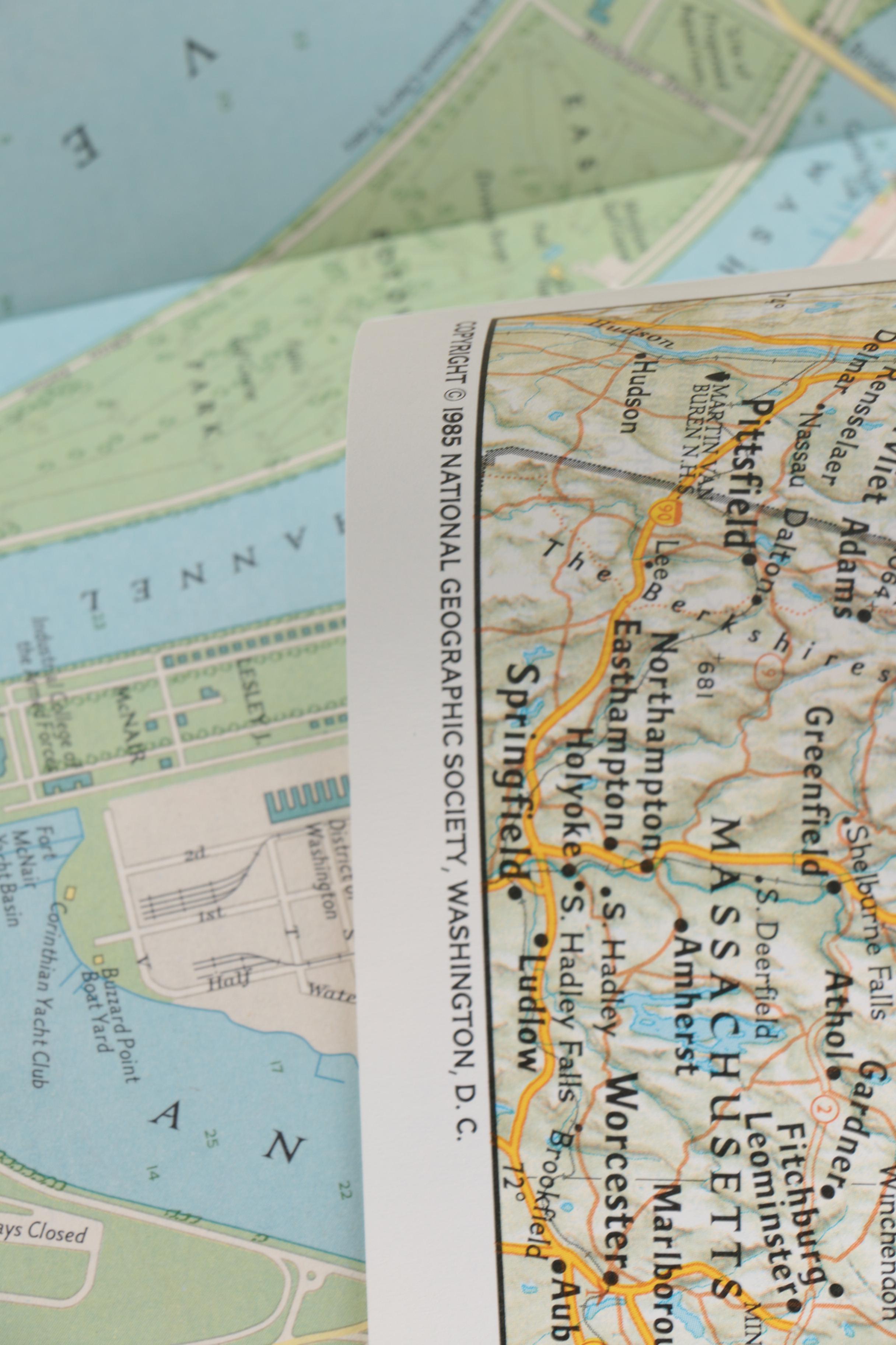 Assortment of Eight National Geographic Print Maps