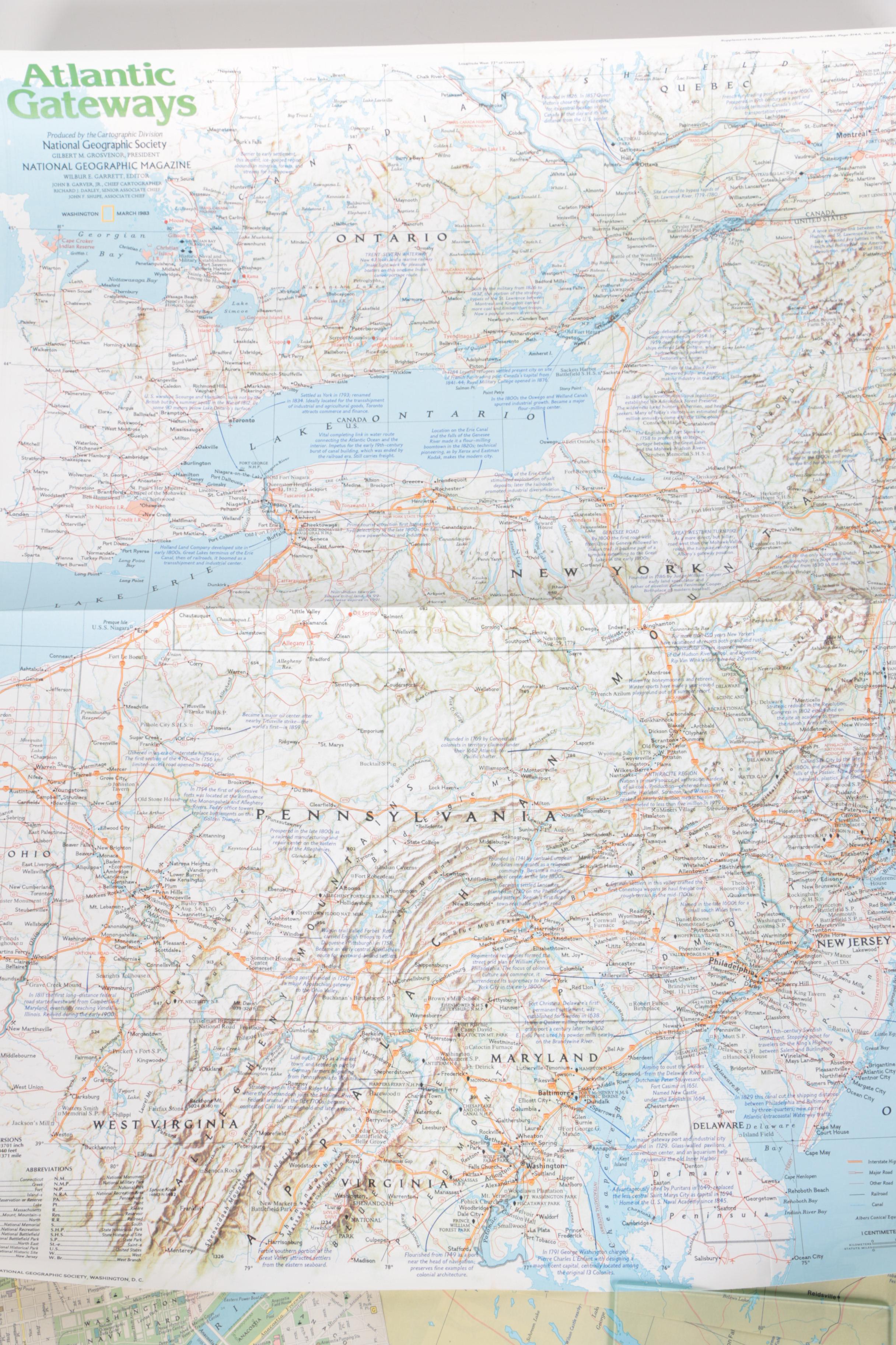 Assortment of Eight National Geographic Print Maps