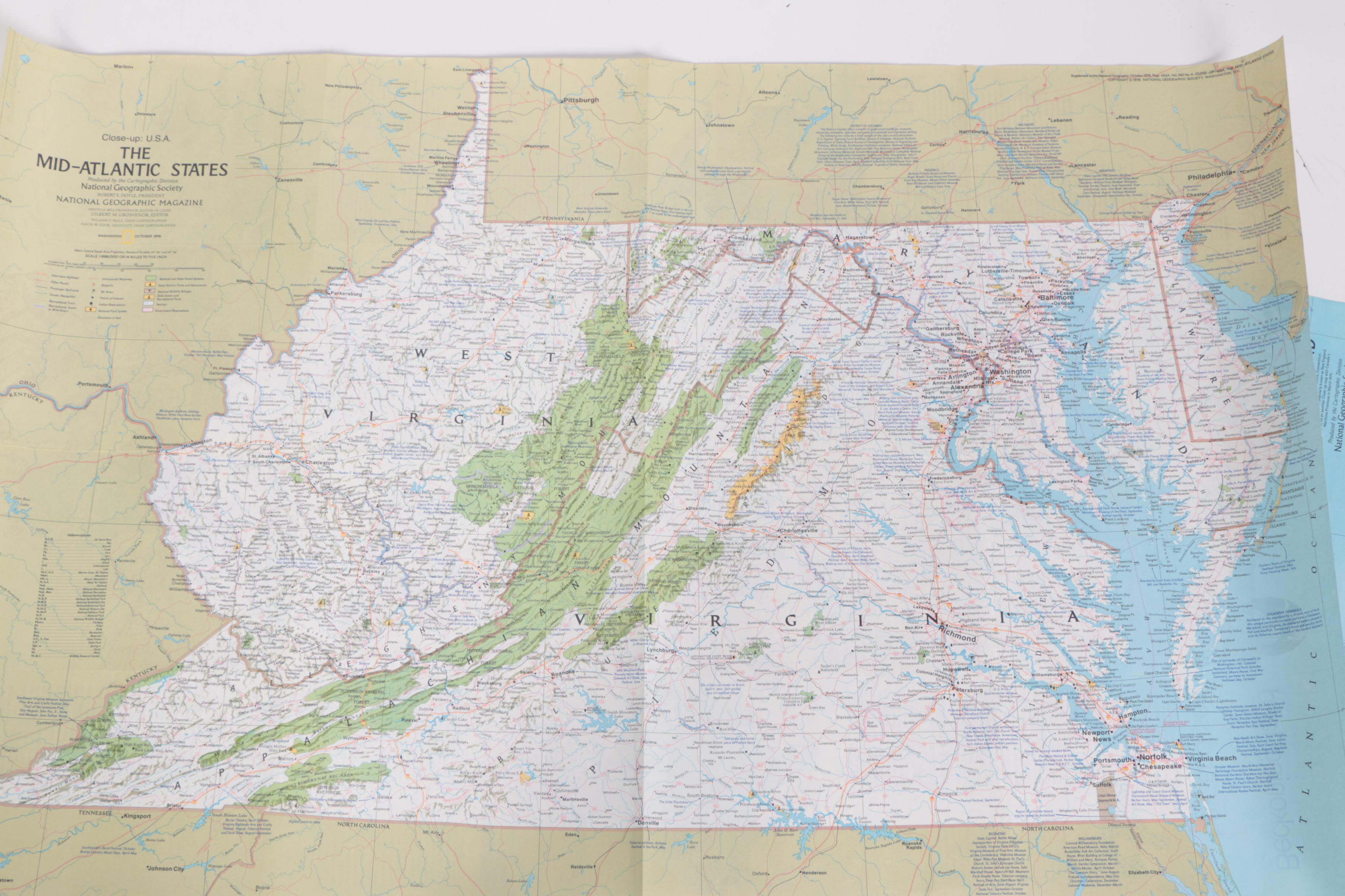 Assortment of Eight National Geographic Print Maps