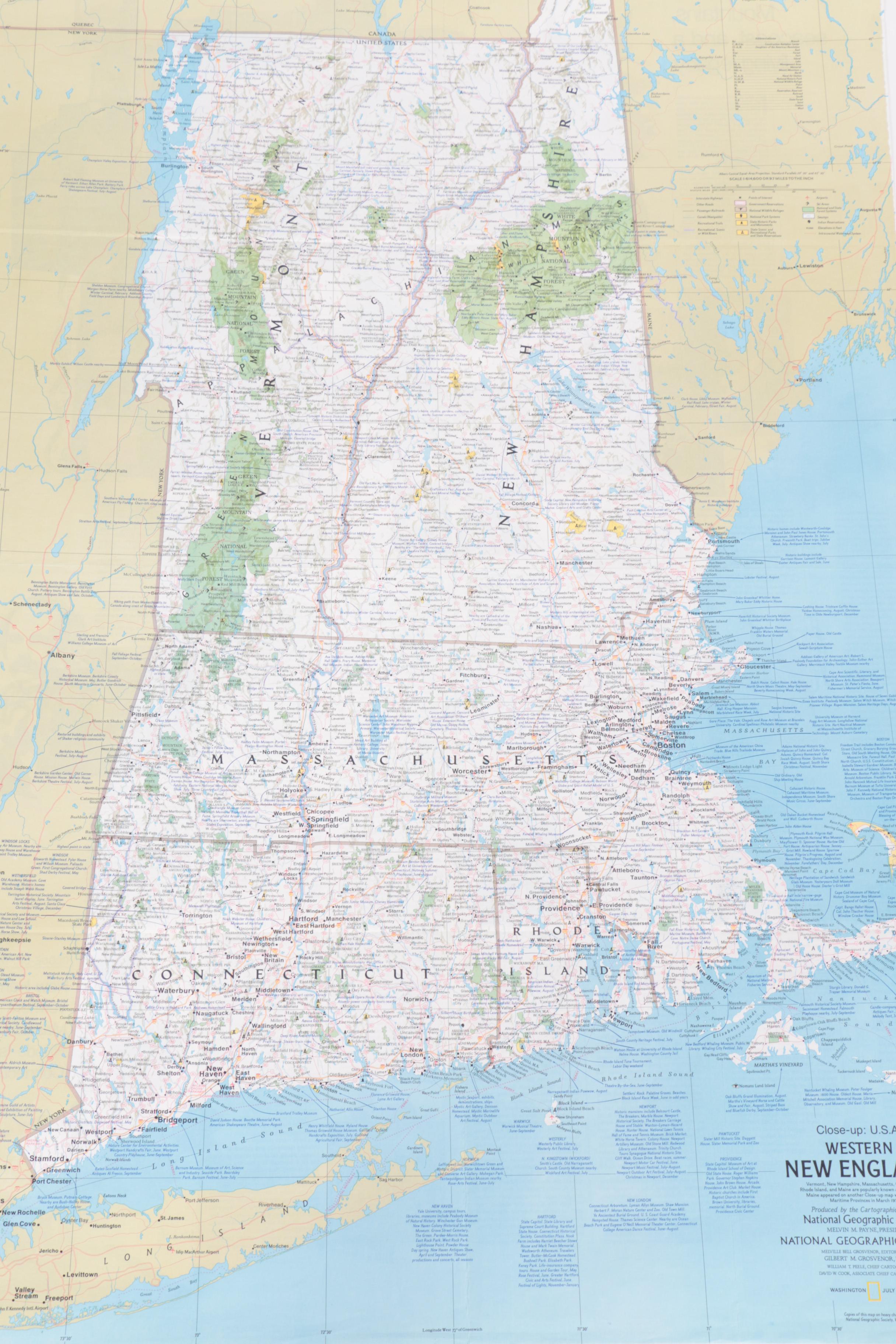 Assortment of Eight National Geographic Print Maps