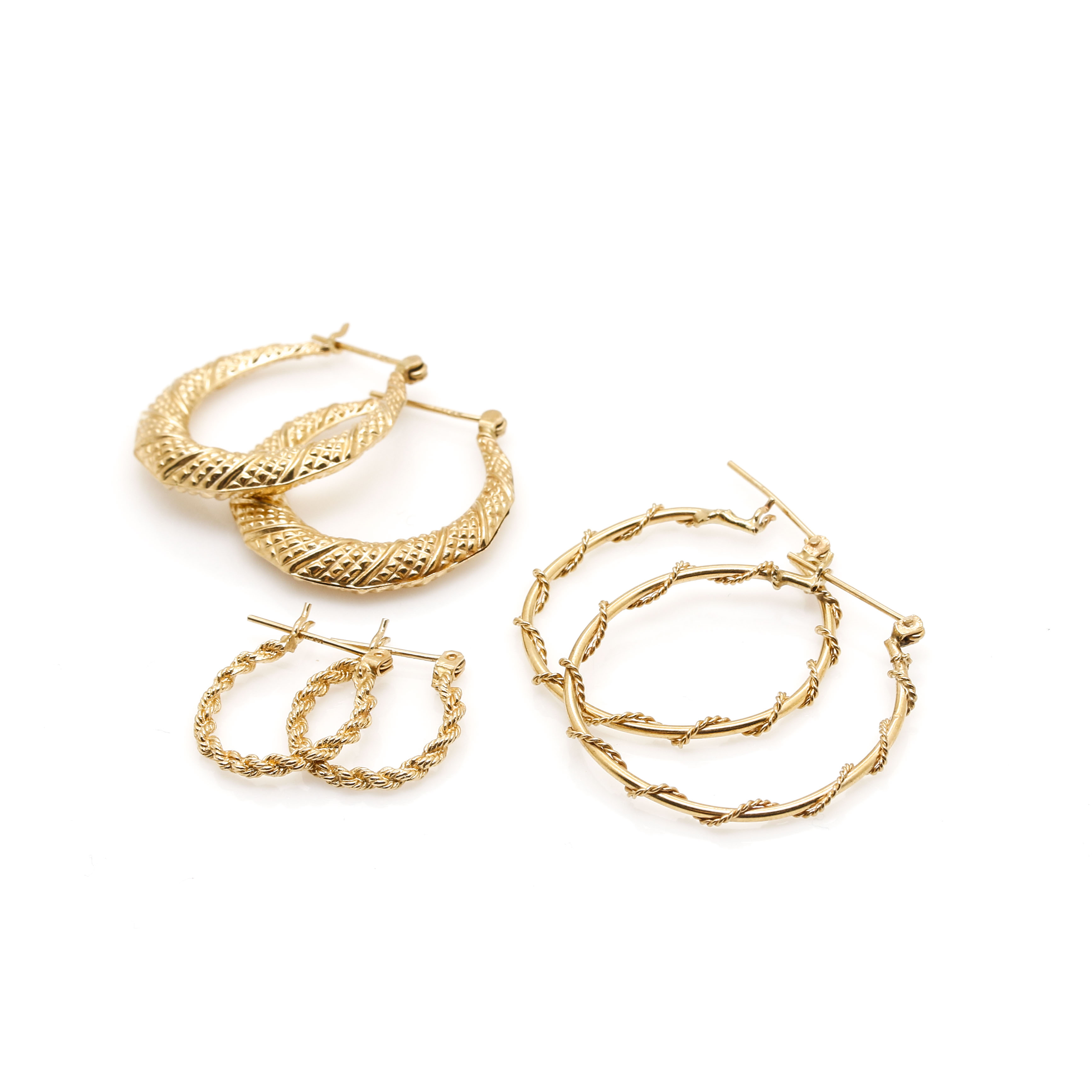 14K Yellow Gold Hoop Earrings