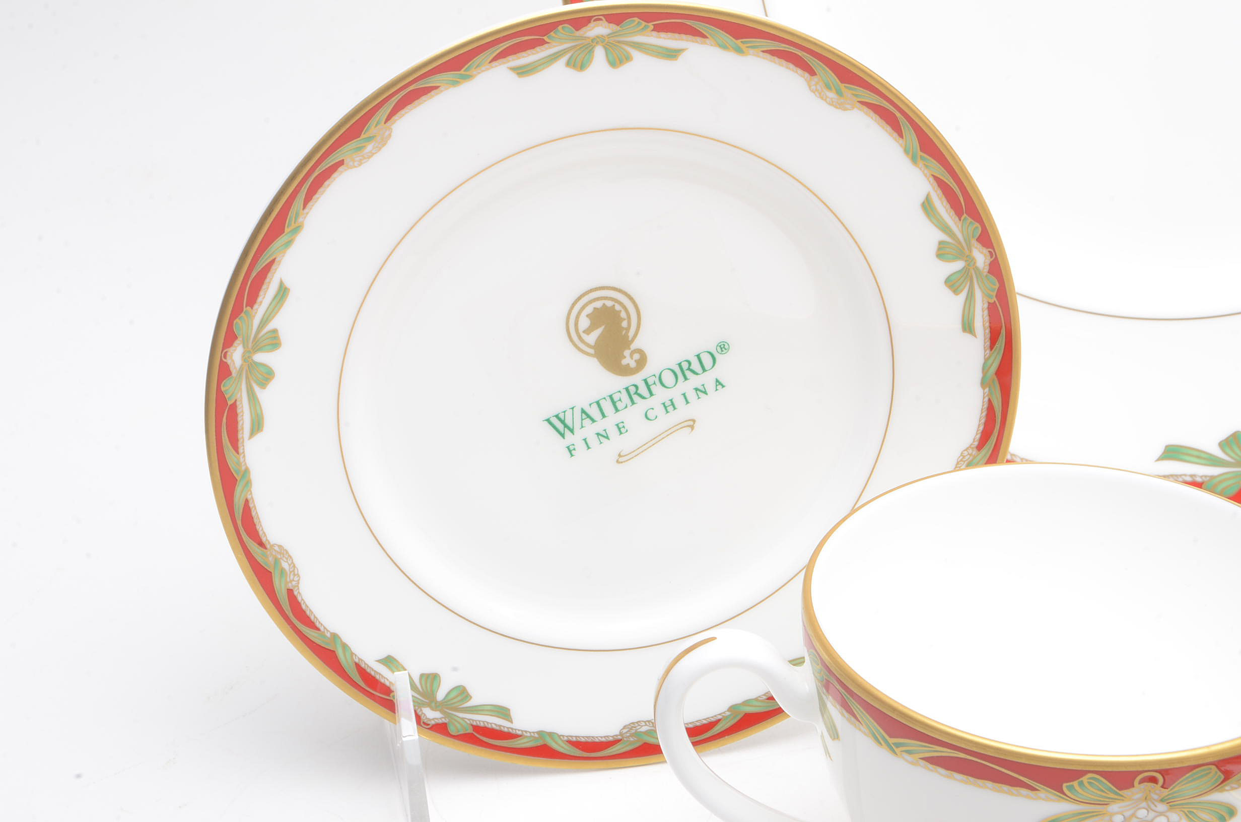 Waterford "Holiday Ribbons" China Place Setting for Two