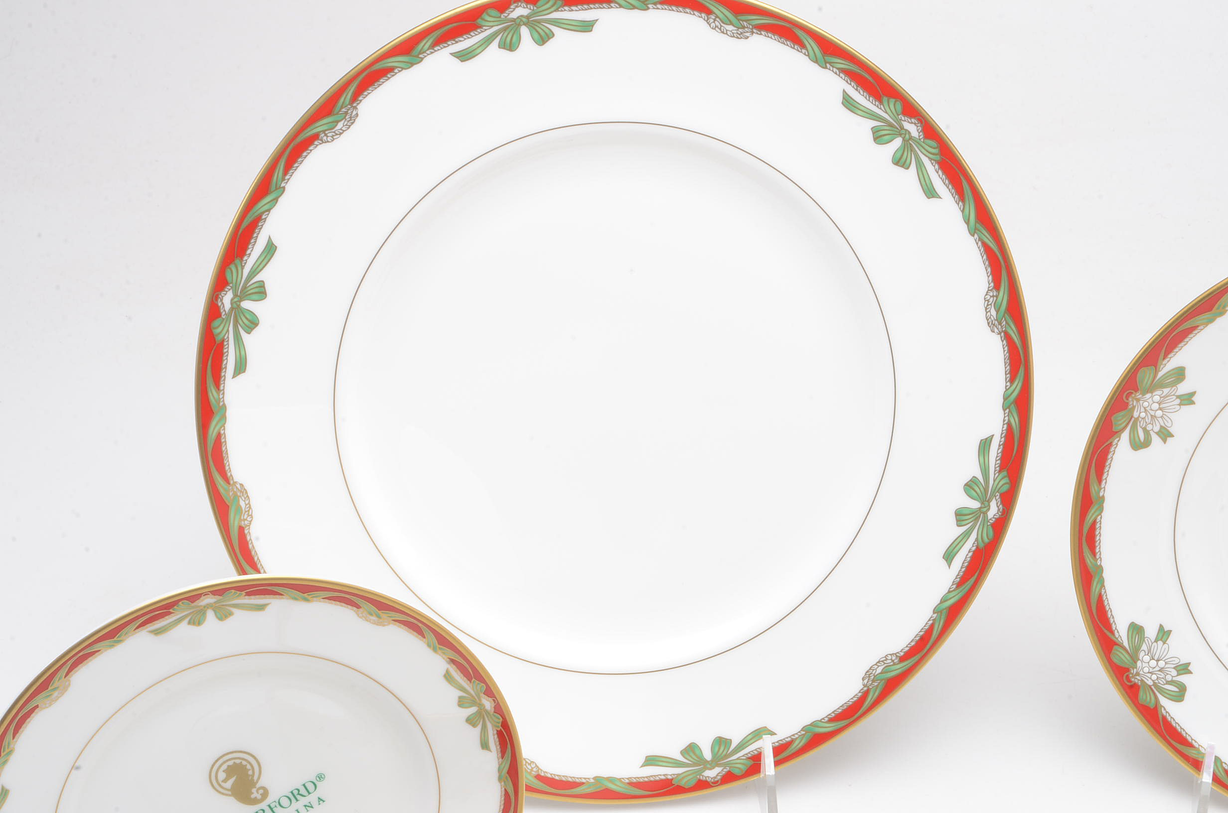 Waterford "Holiday Ribbons" China Place Setting for Two