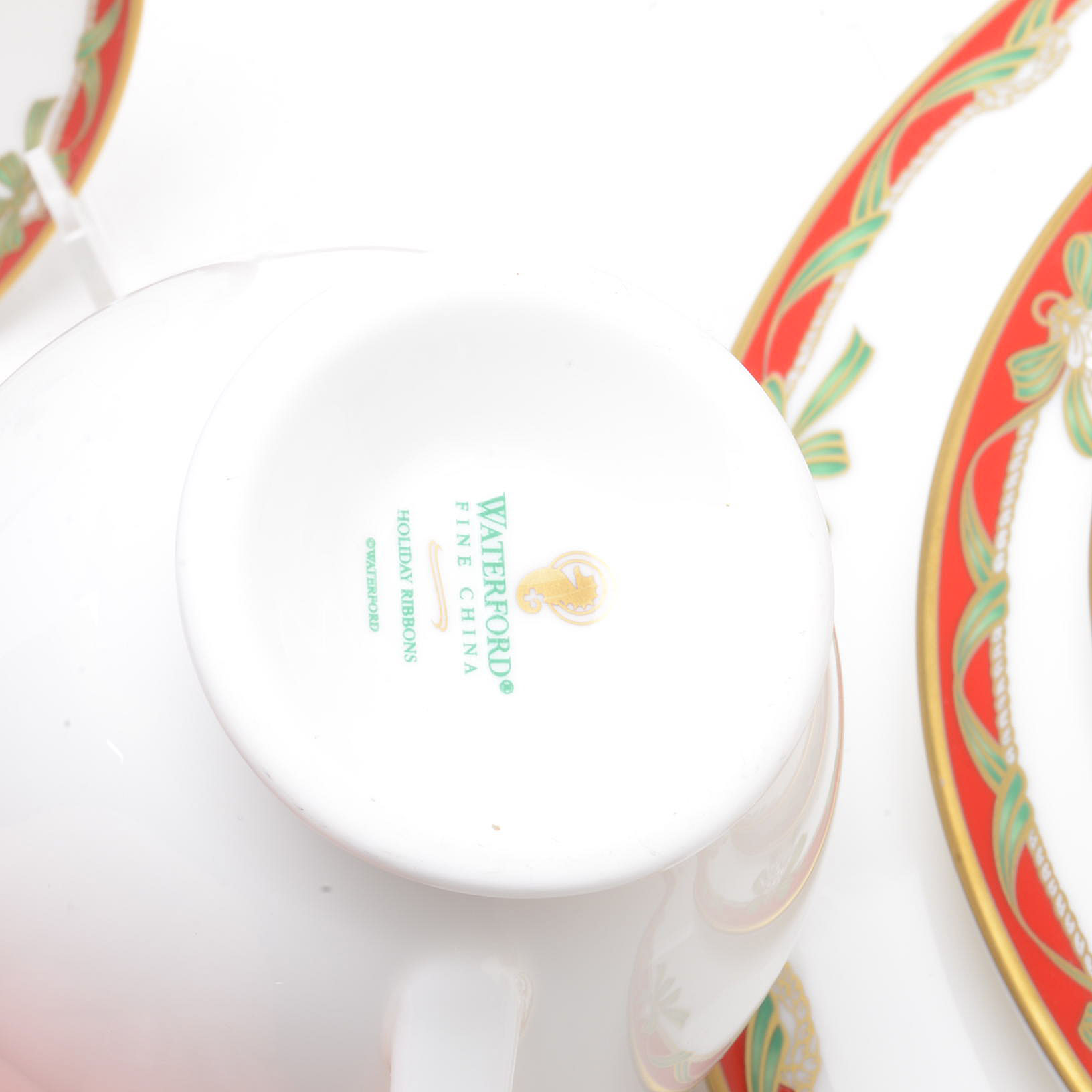 Waterford "Holiday Ribbons" China Place Setting for Two