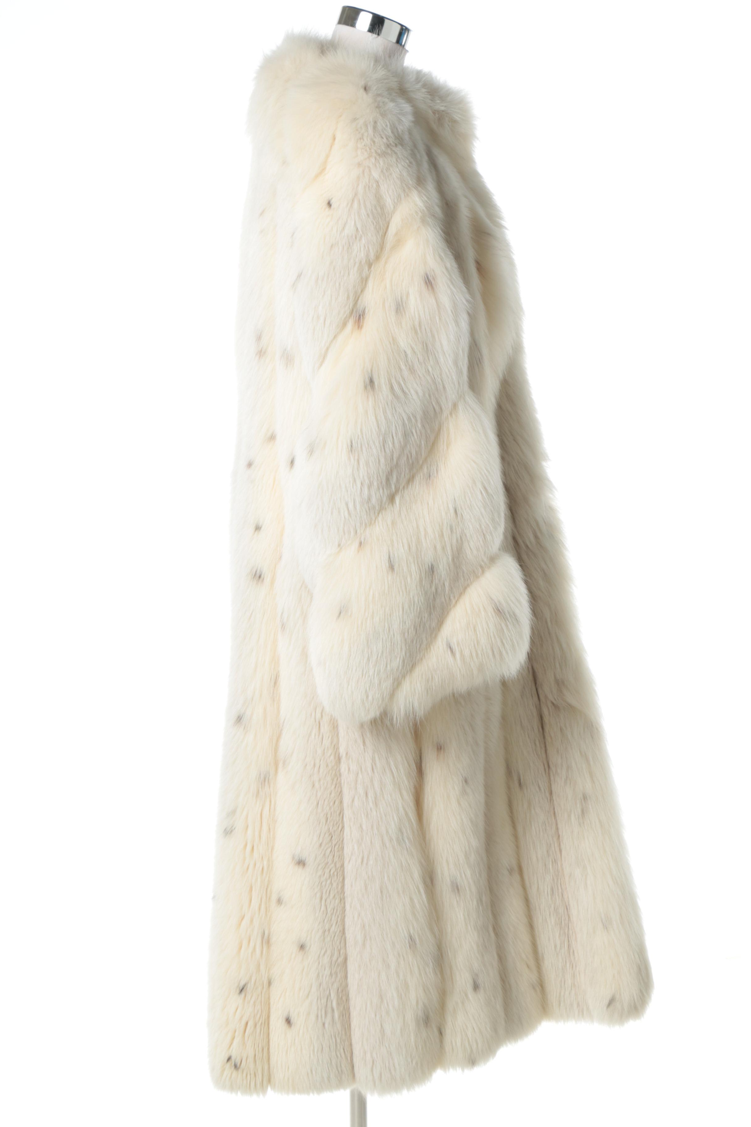 1980s Vintage Anna Nateece Original Luxurious Natural Eurasian Lynx Fur Coat