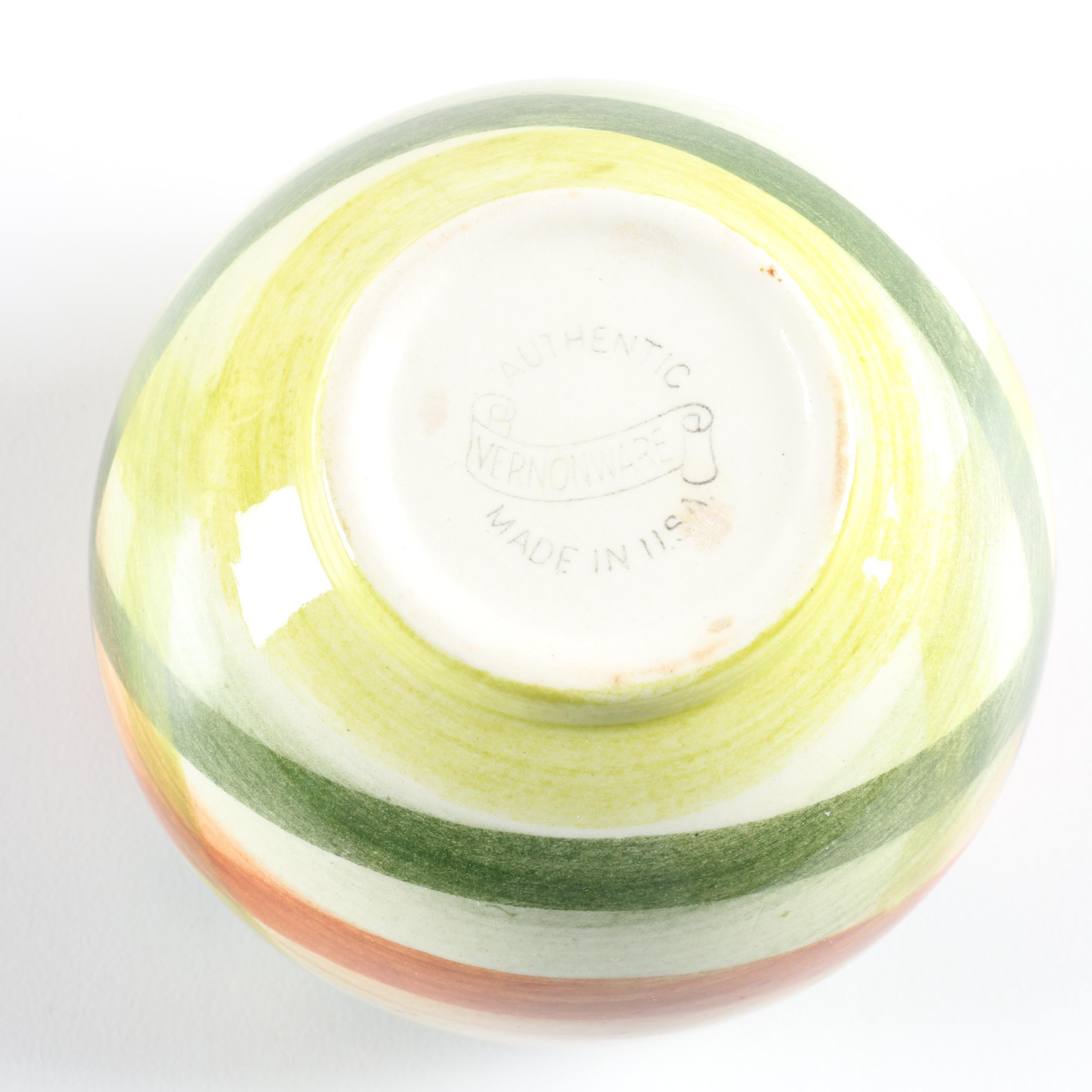 California Pottery Vernonware Tableware