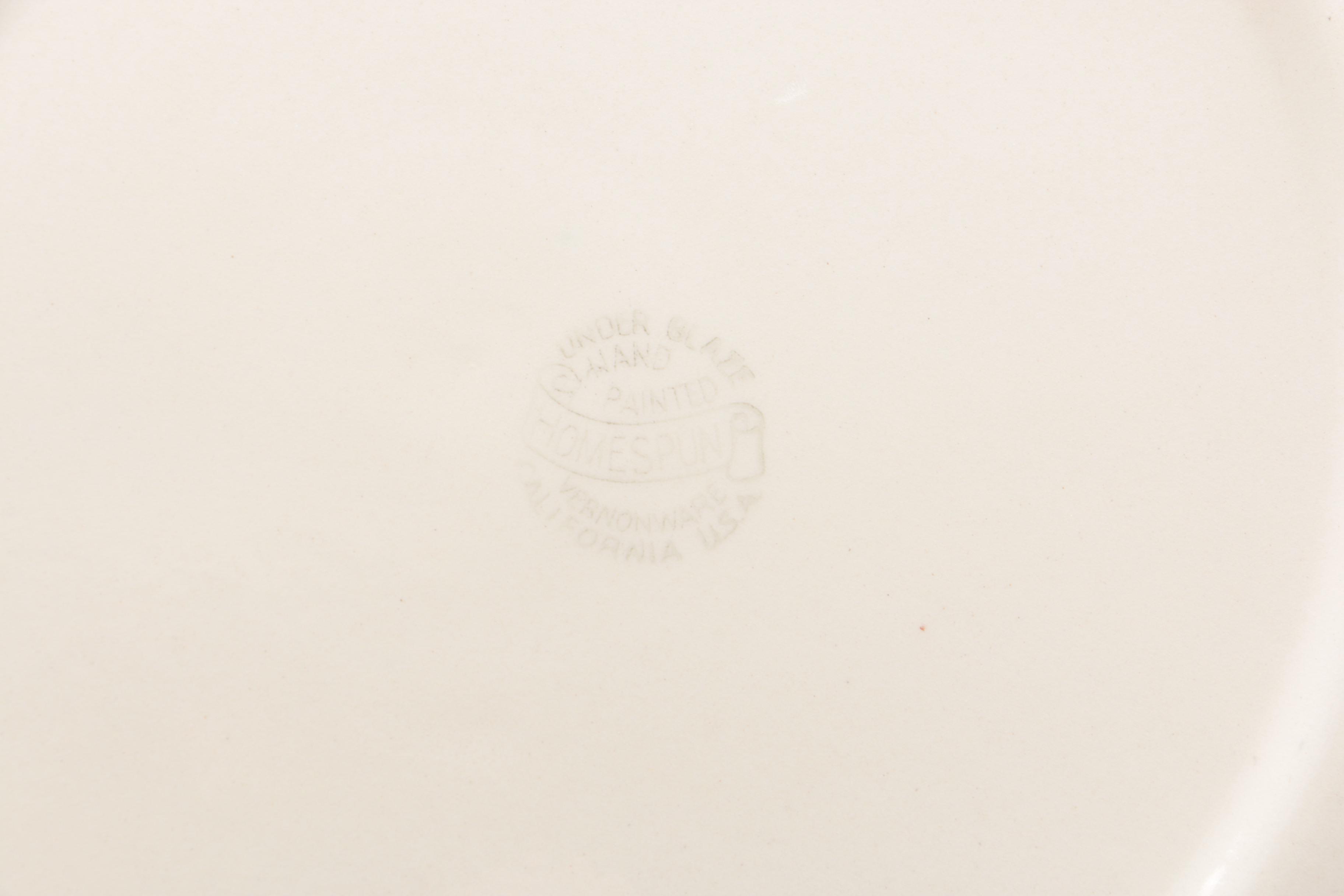 "Homespun" Tableware by Metlox