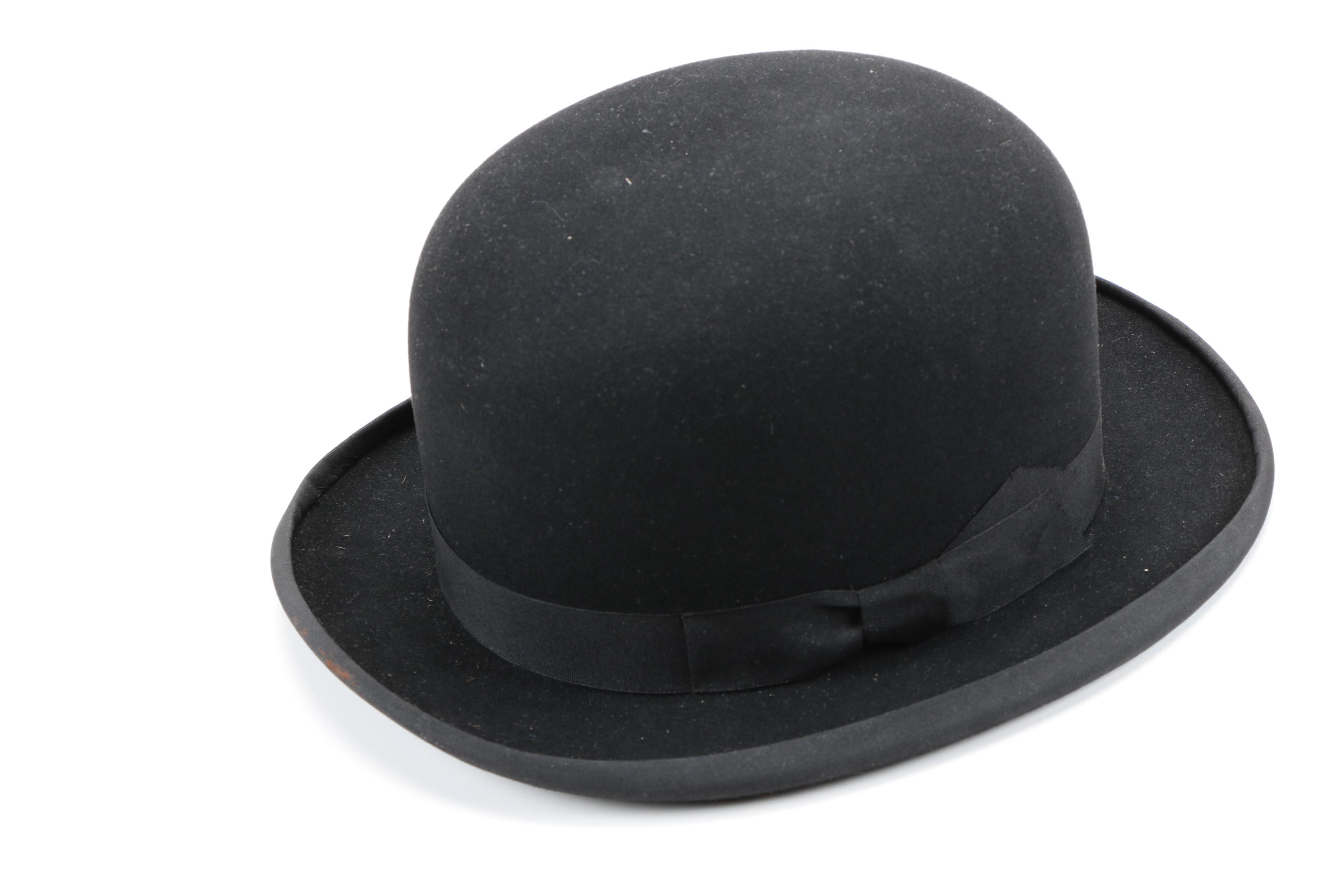 Men's Vintage Brooks Brothers Bowler Hat and Leather Gloves