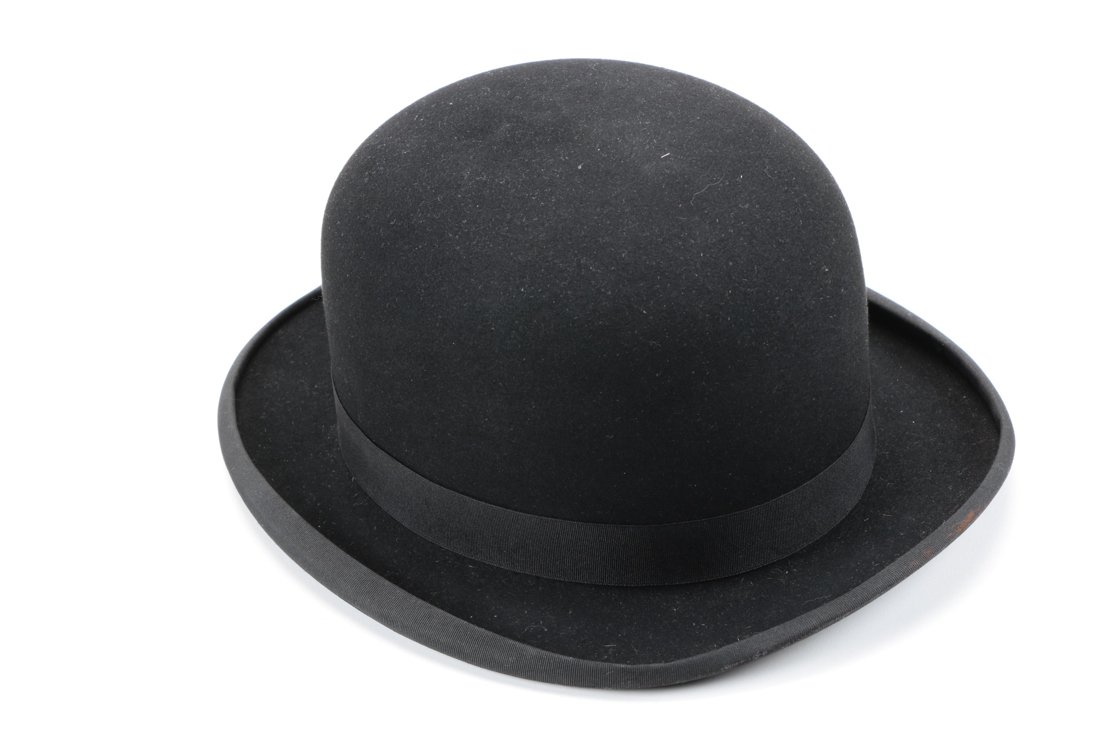 Men's Vintage Brooks Brothers Bowler Hat and Leather Gloves