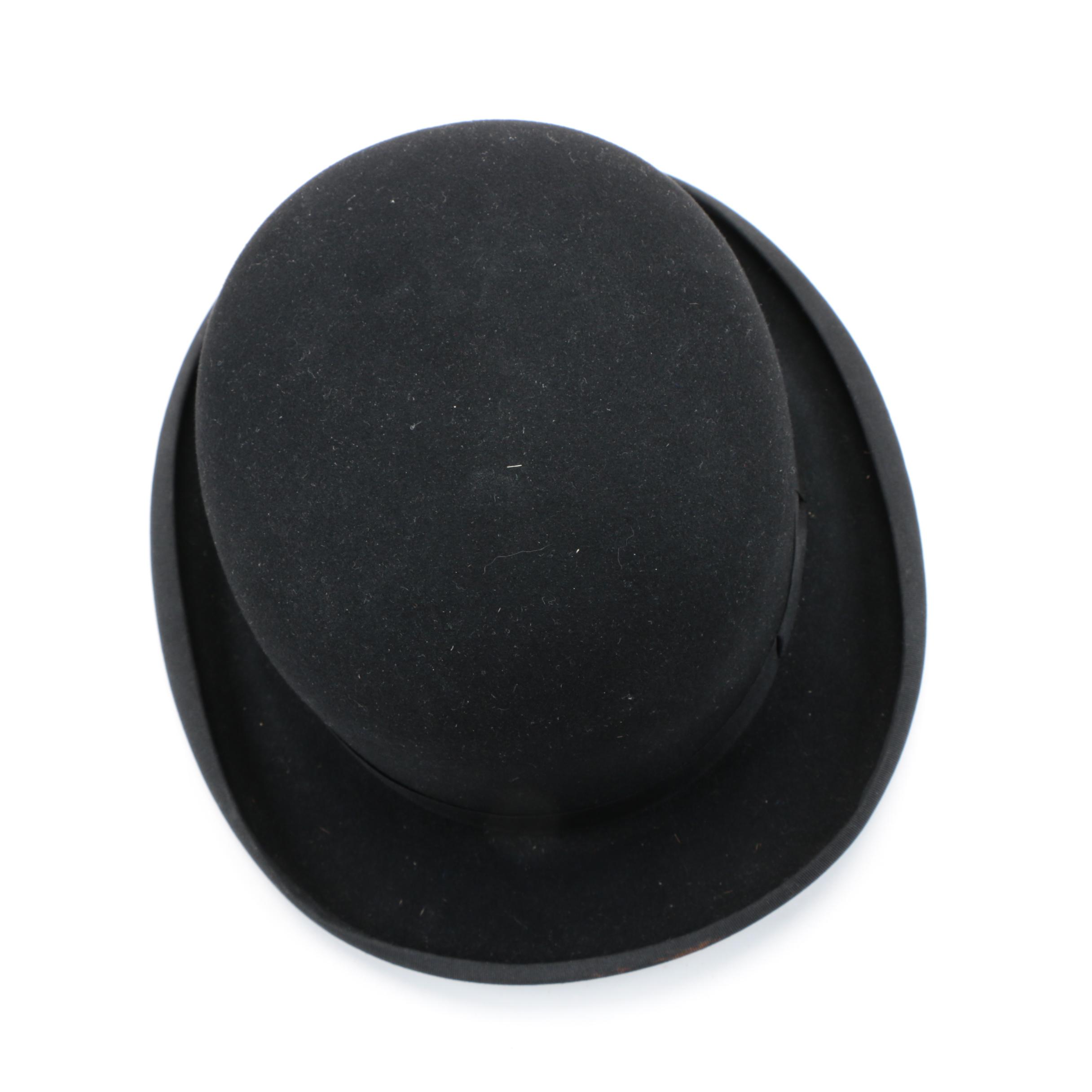 Men's Vintage Brooks Brothers Bowler Hat and Leather Gloves