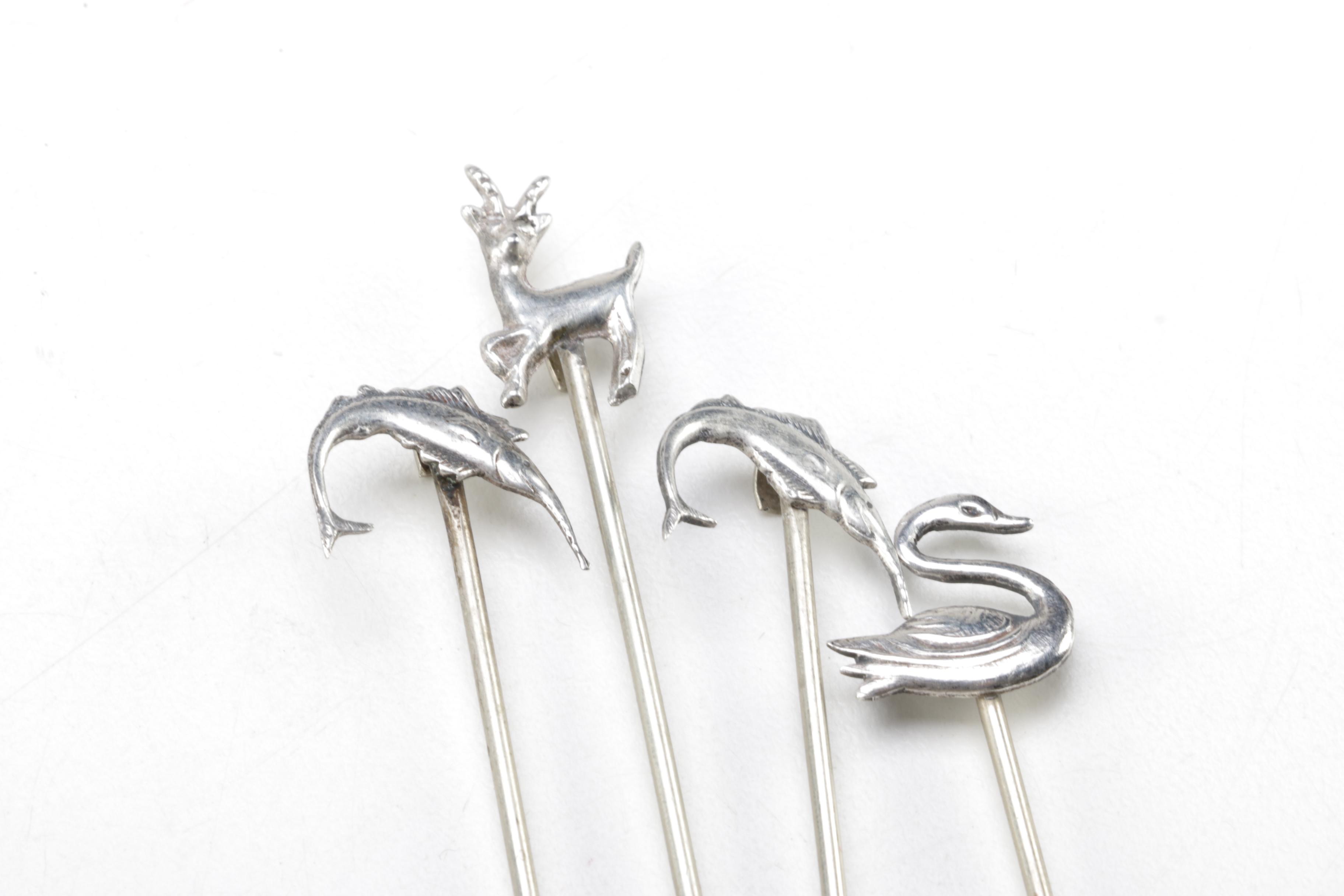 Walker & Hall Silver Plate Sugar Spoon and Silver Plate Cocktail Forks