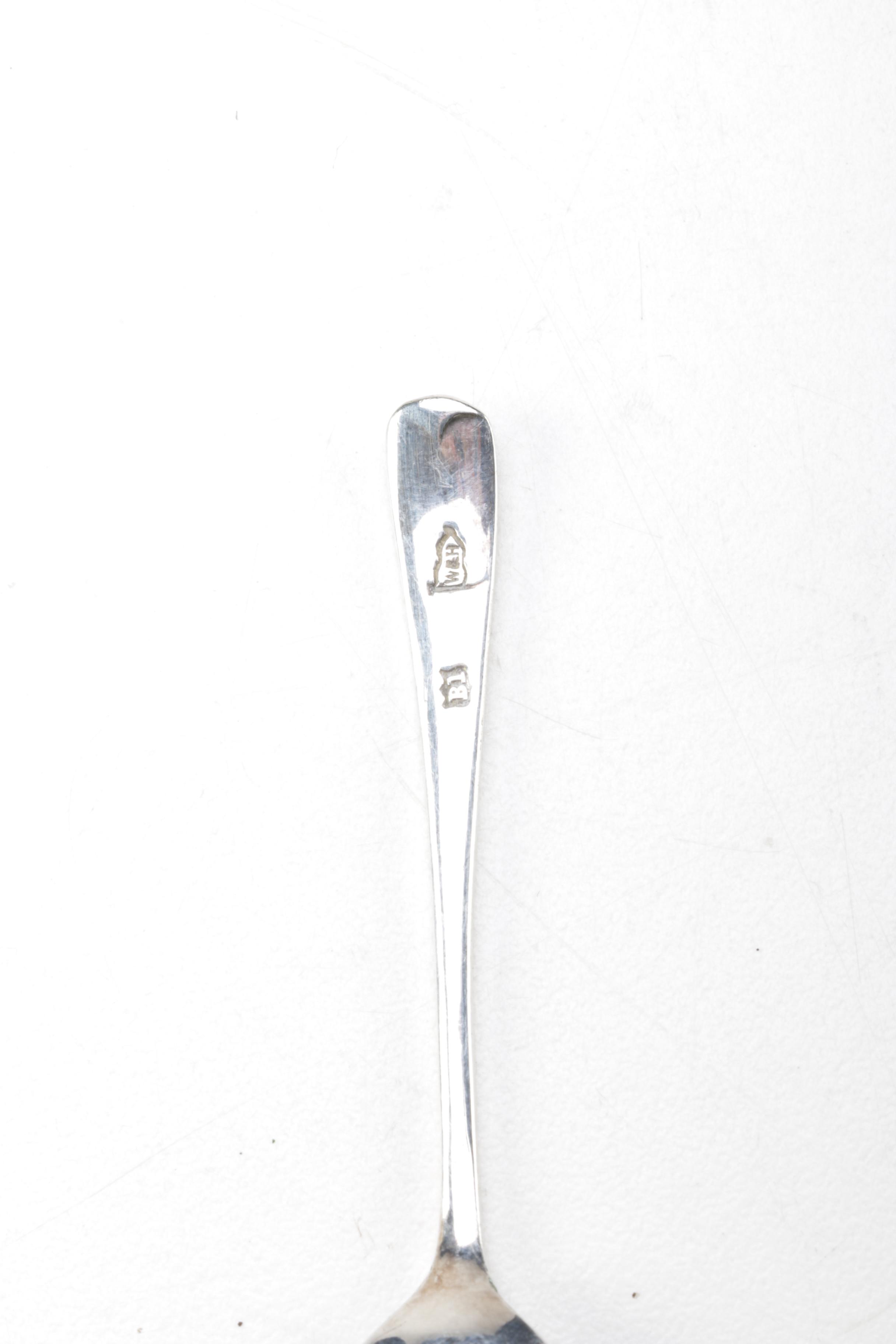 Walker & Hall Silver Plate Sugar Spoon and Silver Plate Cocktail Forks