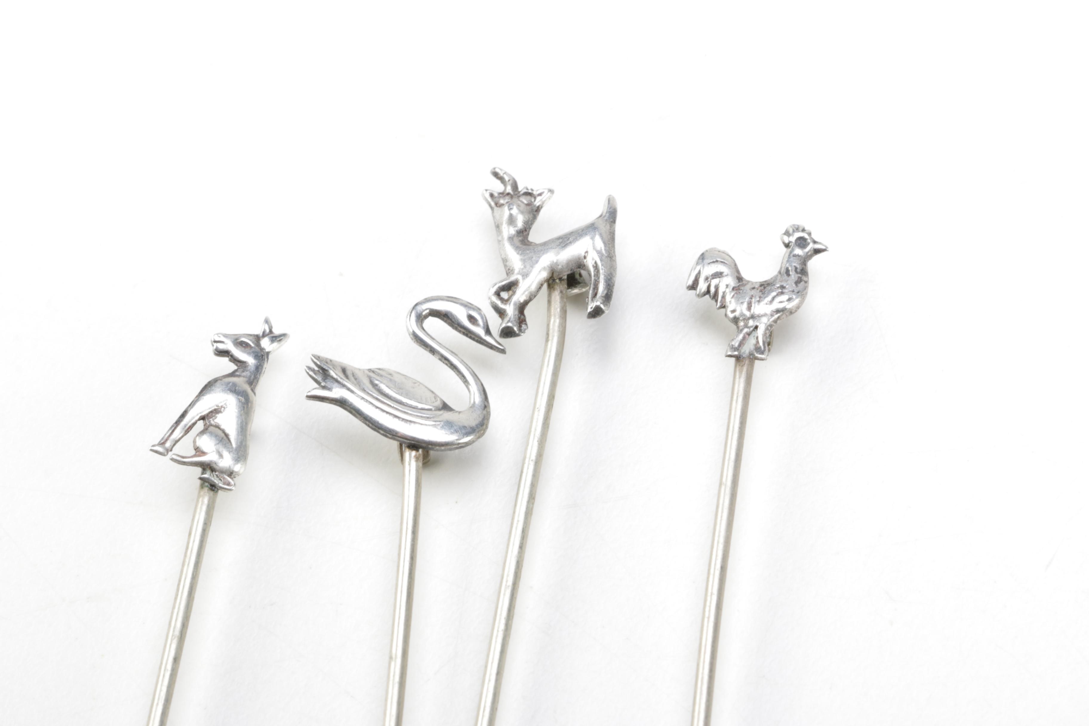 Walker & Hall Silver Plate Sugar Spoon and Silver Plate Cocktail Forks