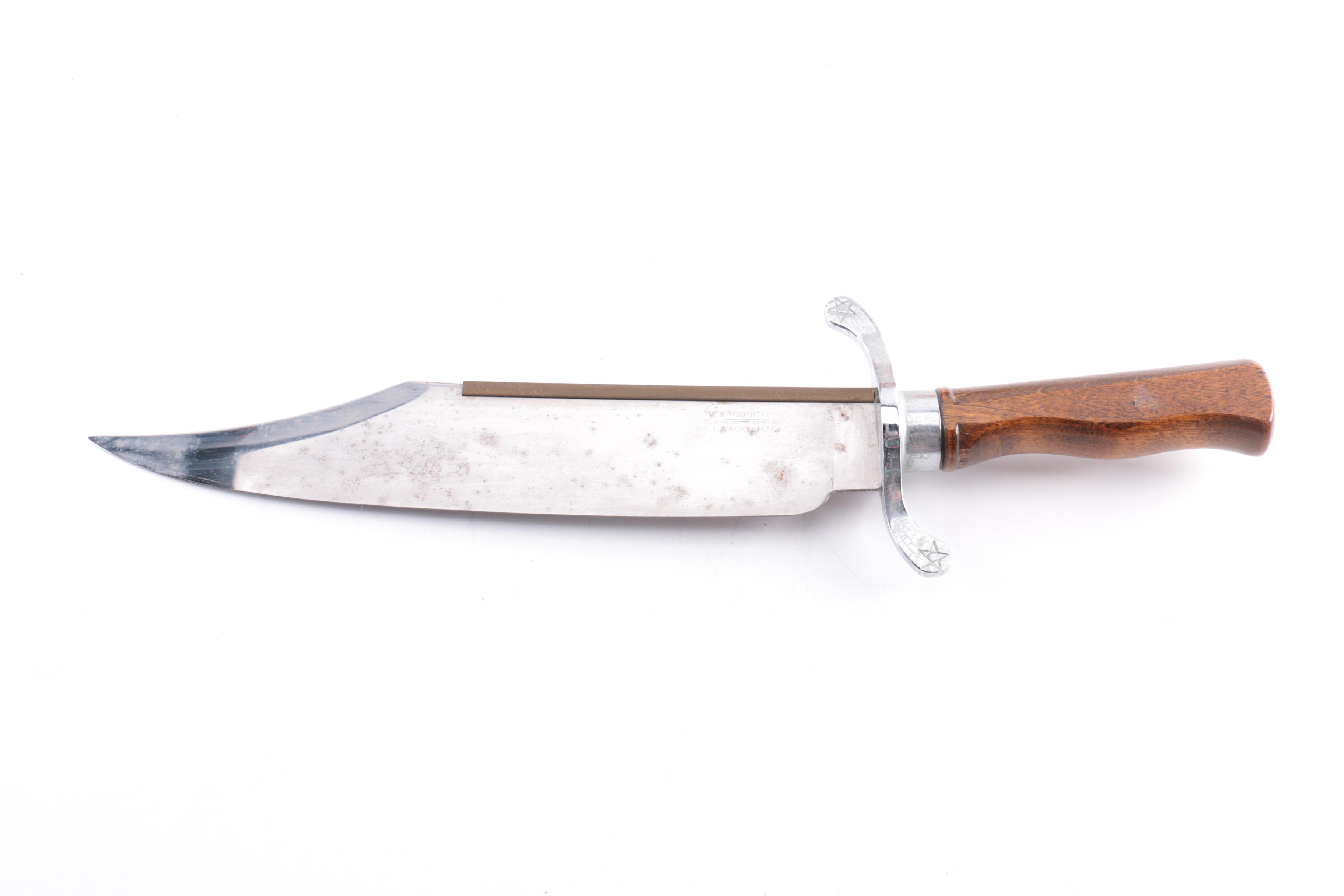 Carvel Hall Reproduction Bowie Knife and Plaque