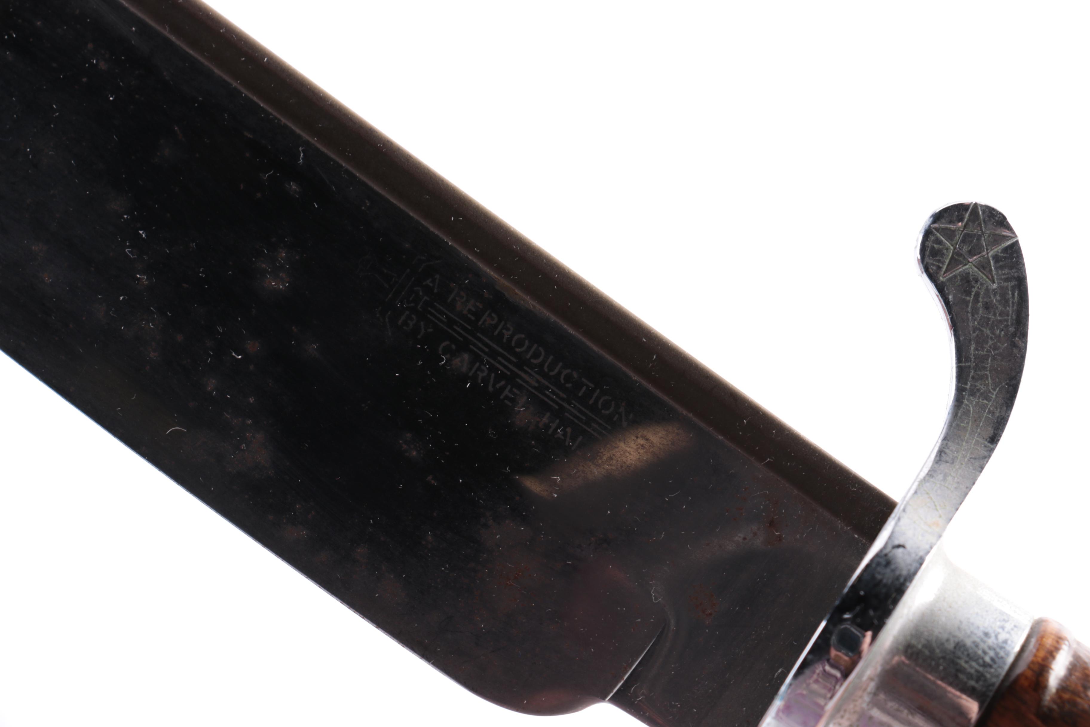 Carvel Hall Reproduction Bowie Knife and Plaque