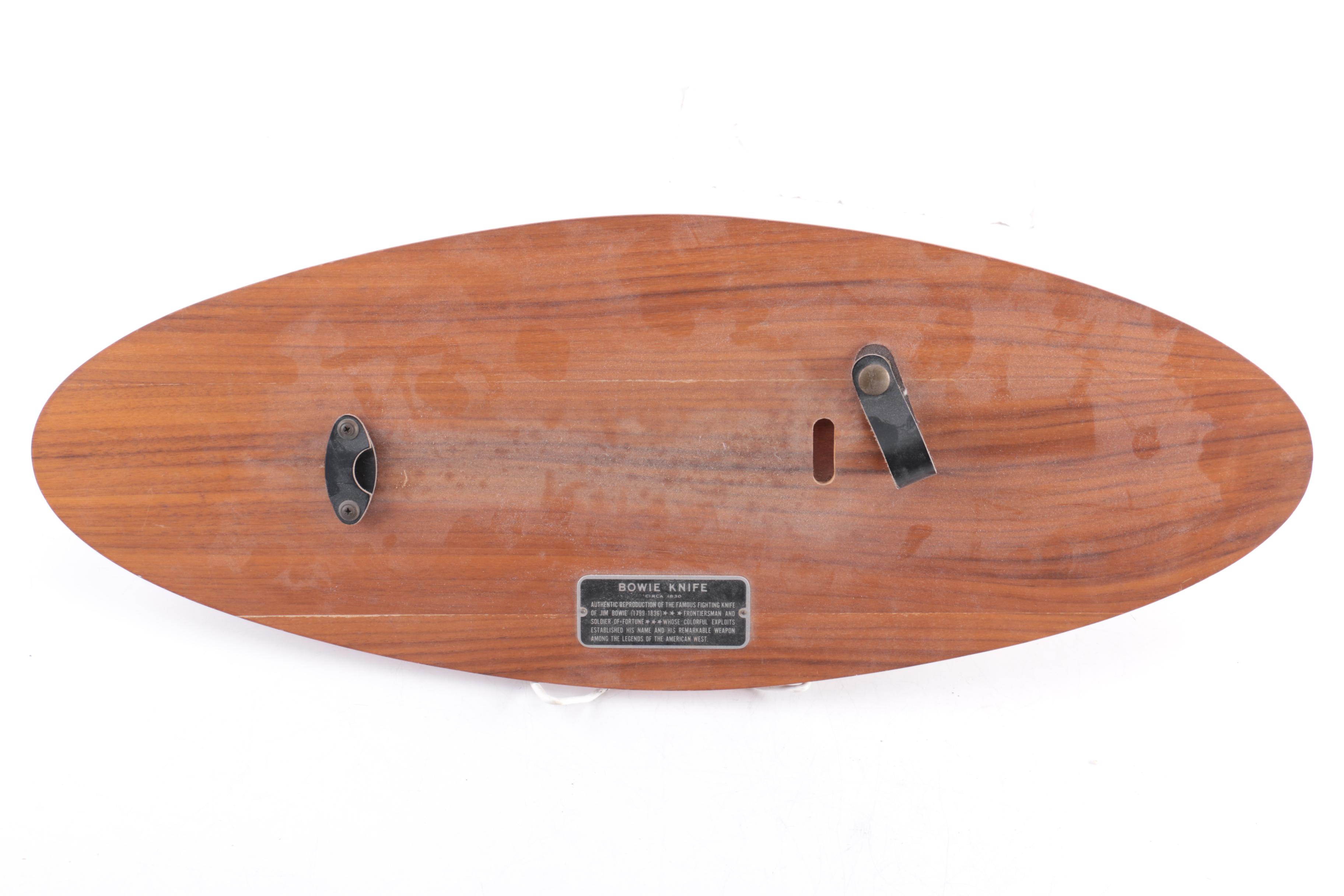 Carvel Hall Reproduction Bowie Knife and Plaque