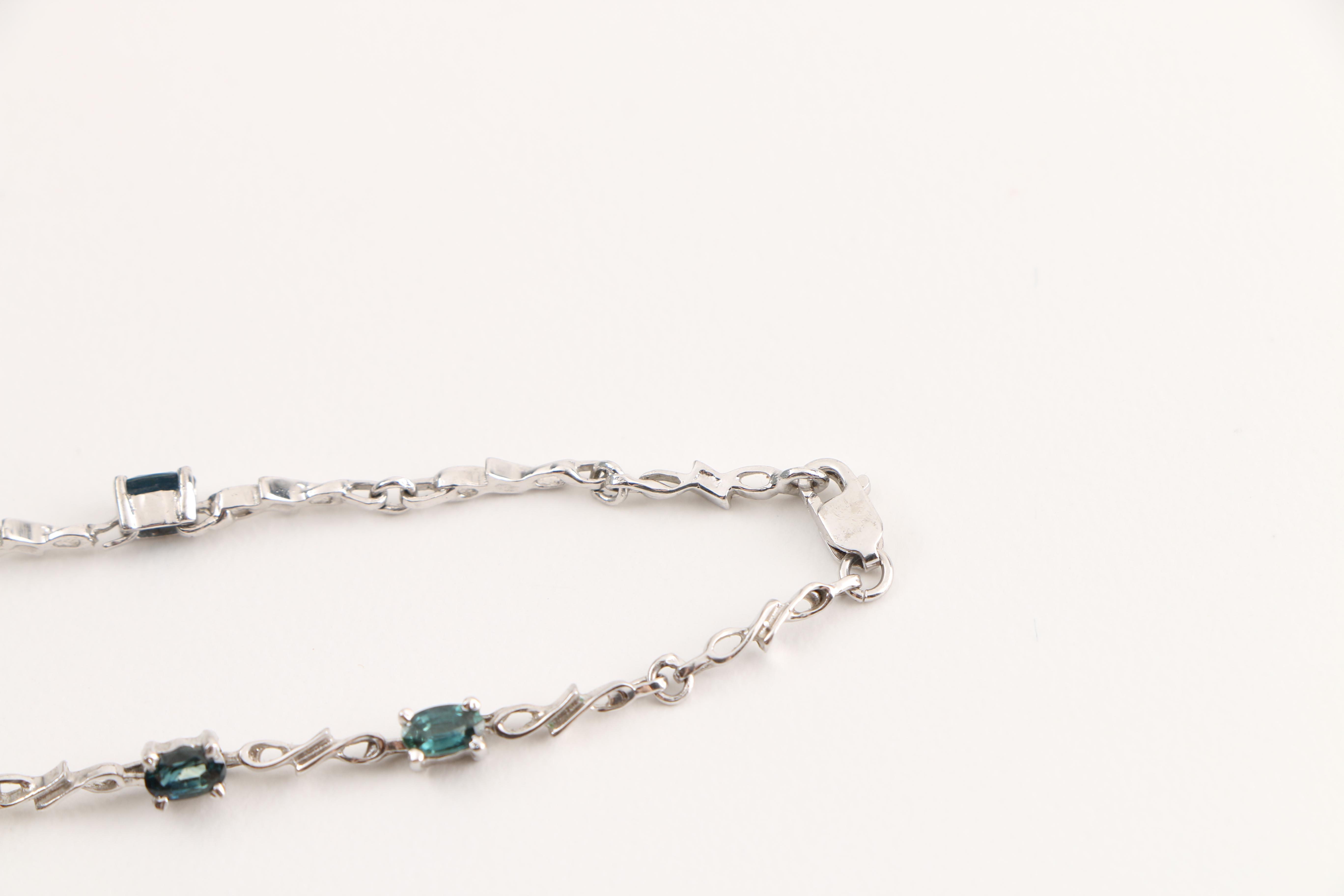 Sterling Silver Bracelet Featuring Sapphires