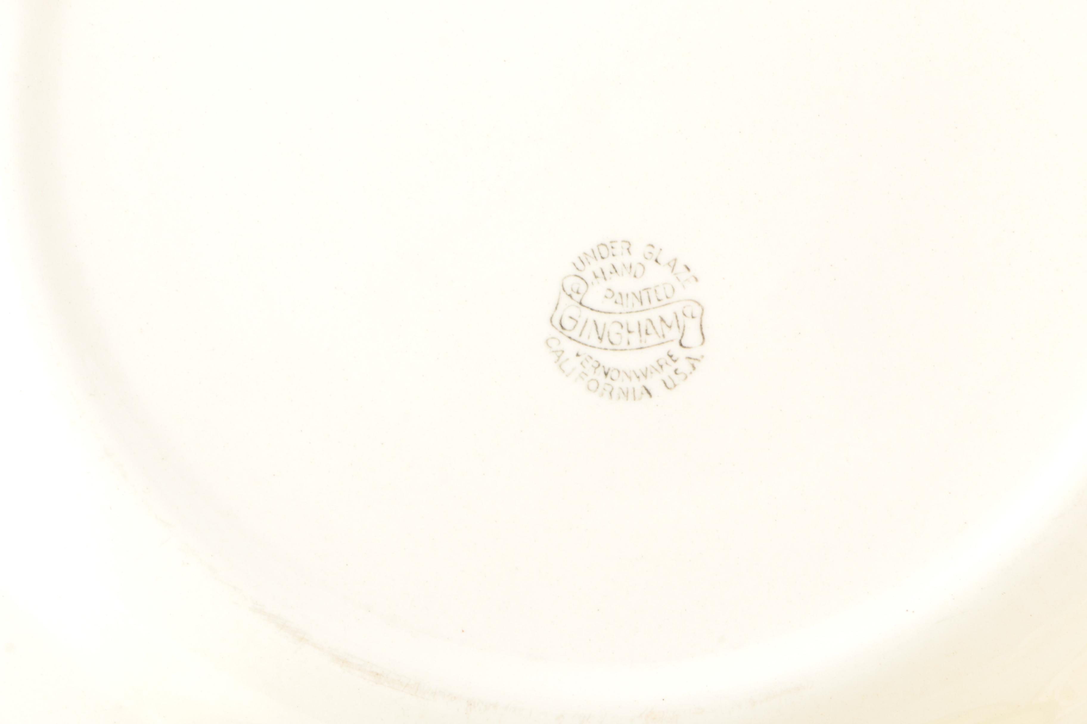 Vernonware "Gingham" Tableware