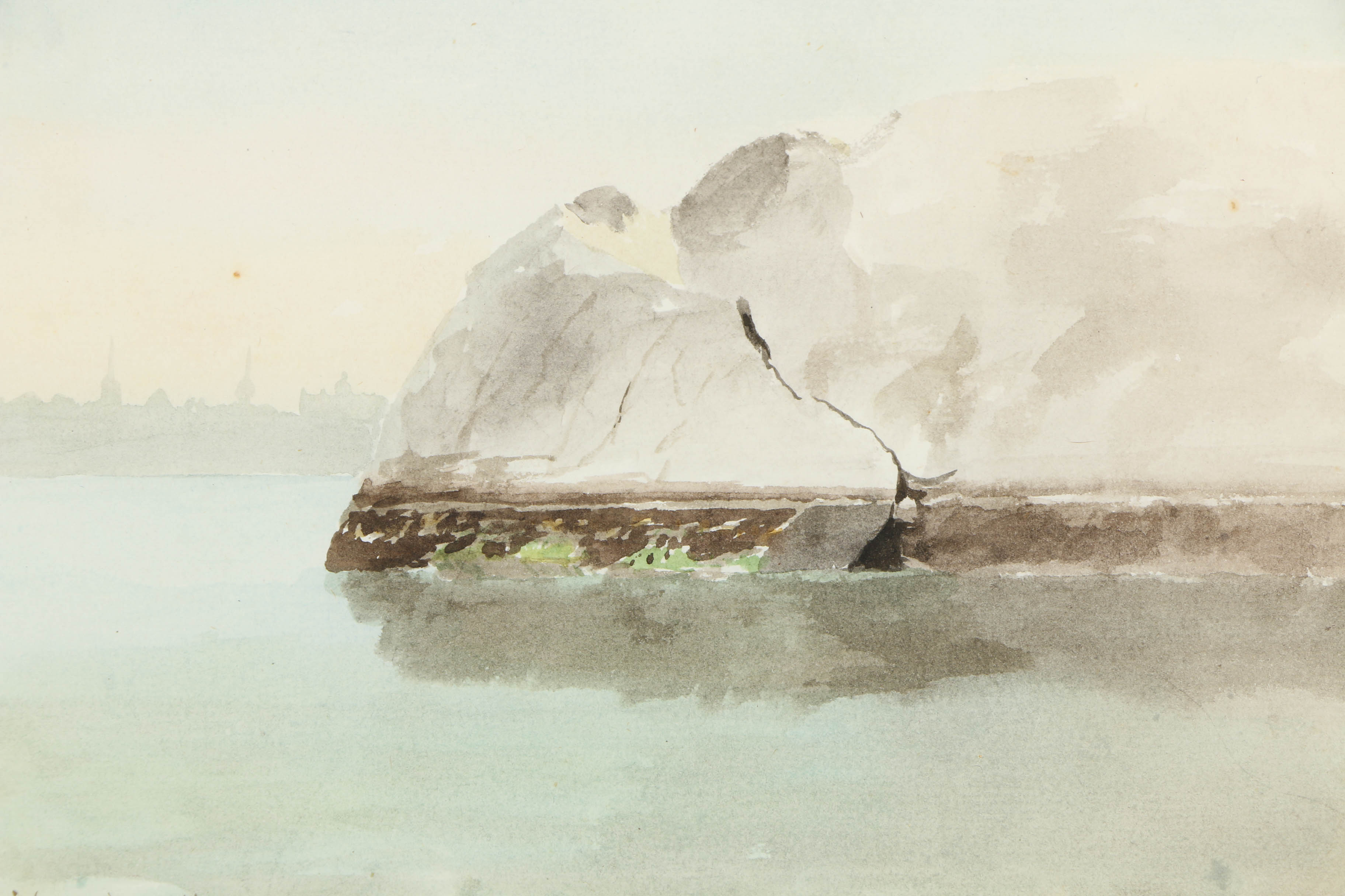 Charles D. Brownell Watercolor Painting on Paper "Brenton's Cove"