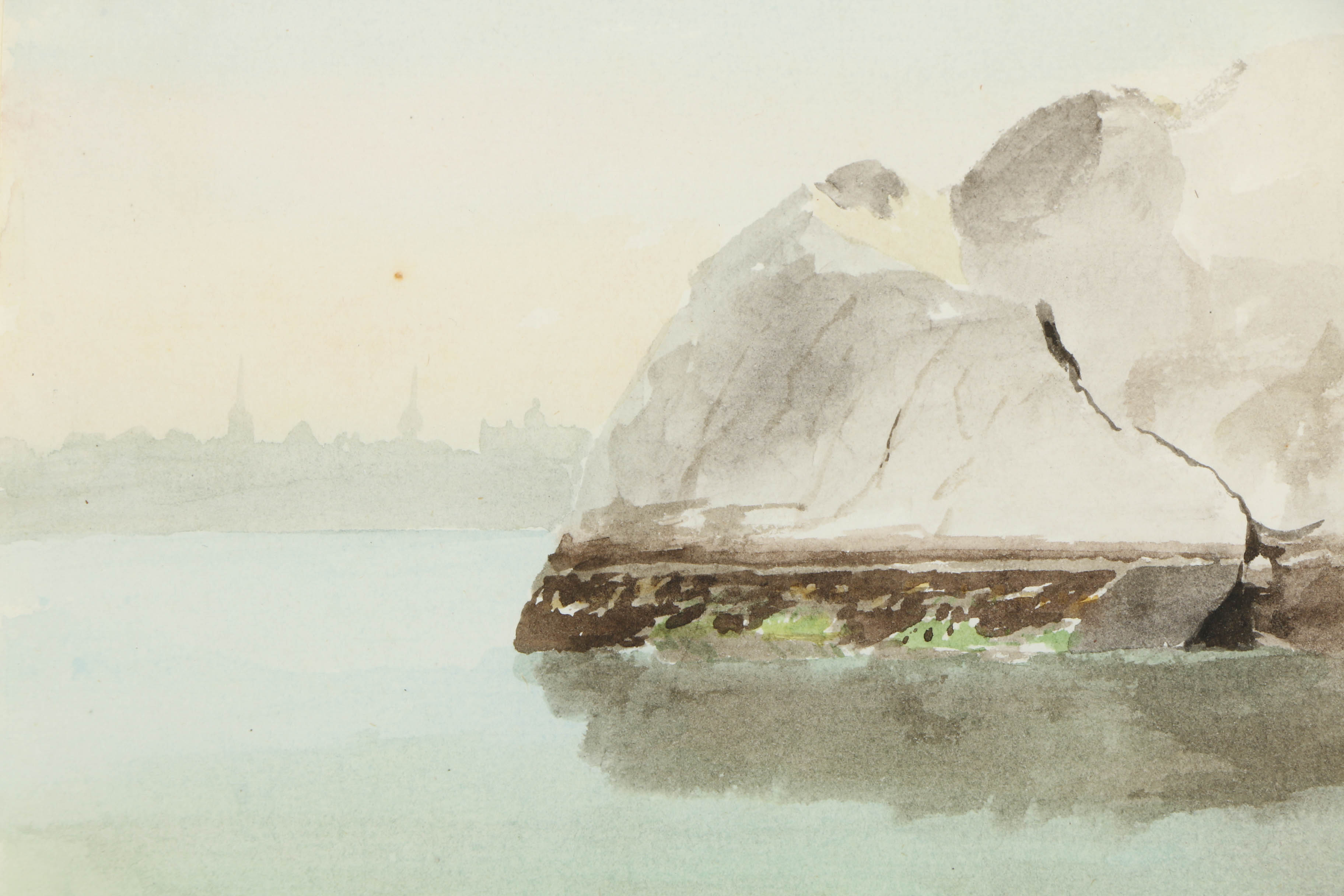 Charles D. Brownell Watercolor Painting on Paper "Brenton's Cove"