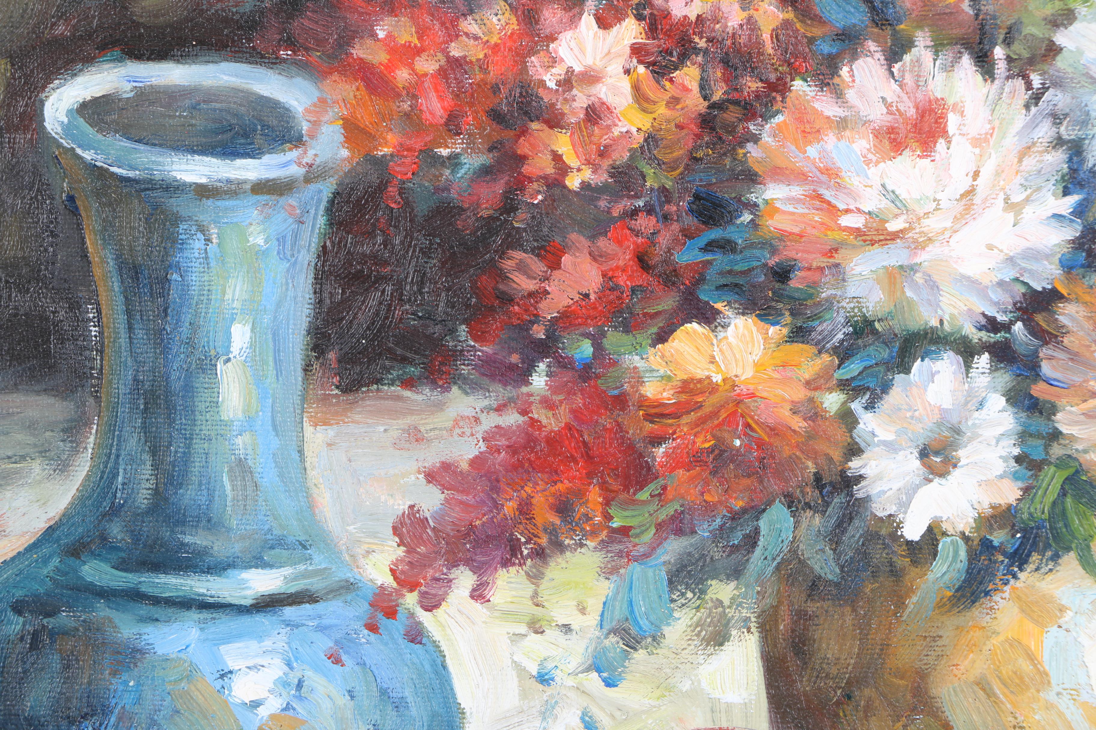 W. Adams Oil Painting on Canvas of Still Life