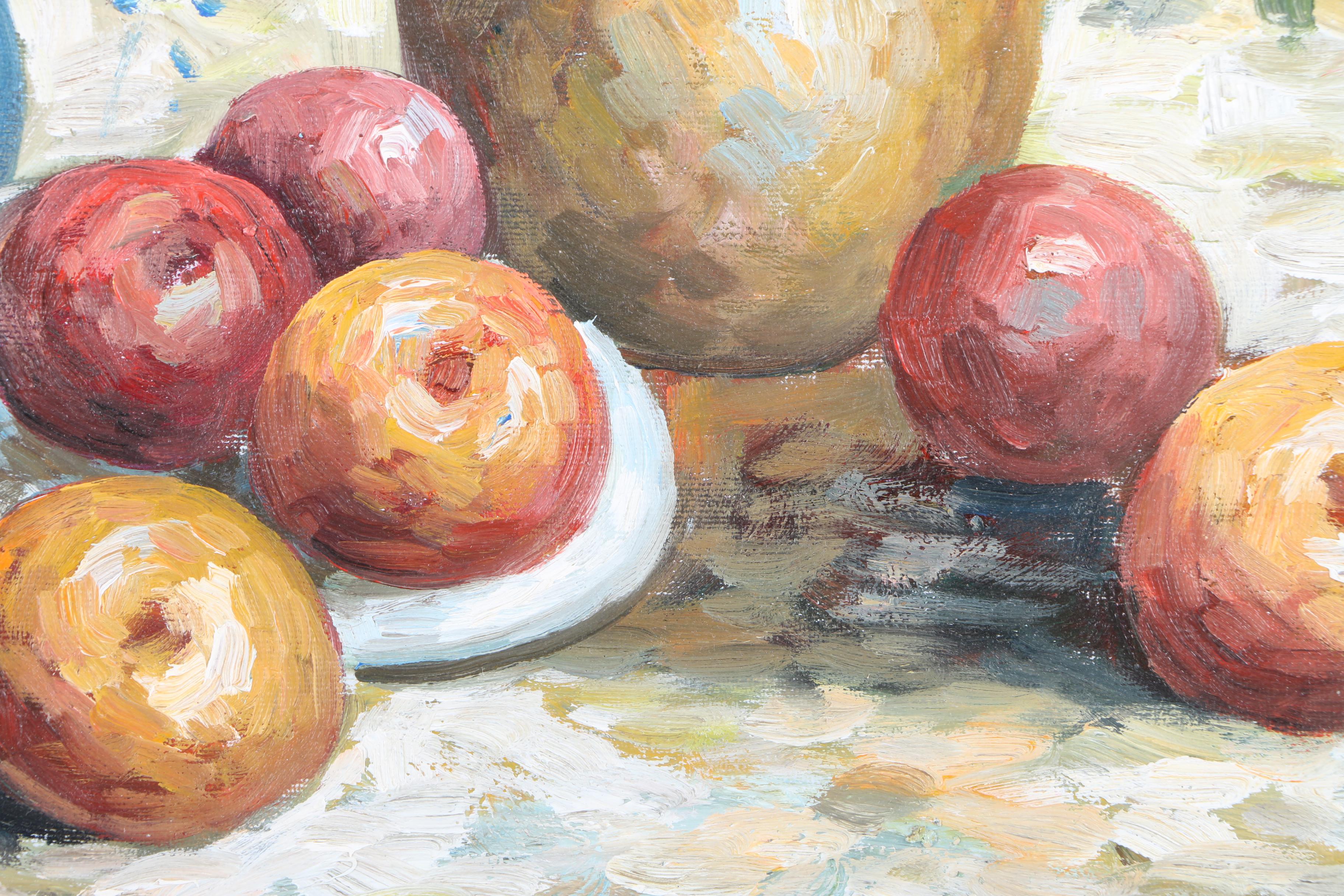 W. Adams Oil Painting on Canvas of Still Life