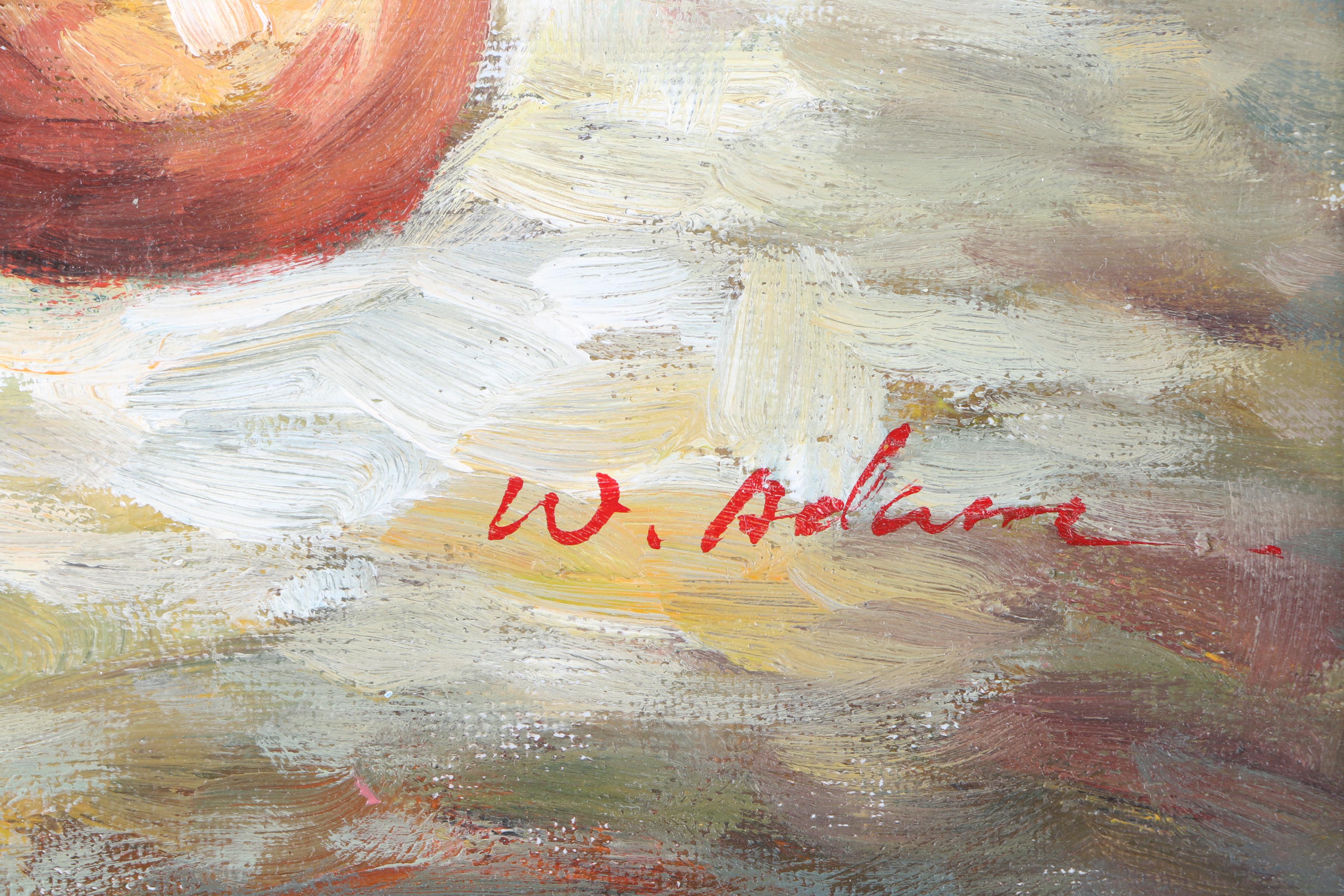 W. Adams Oil Painting on Canvas of Still Life