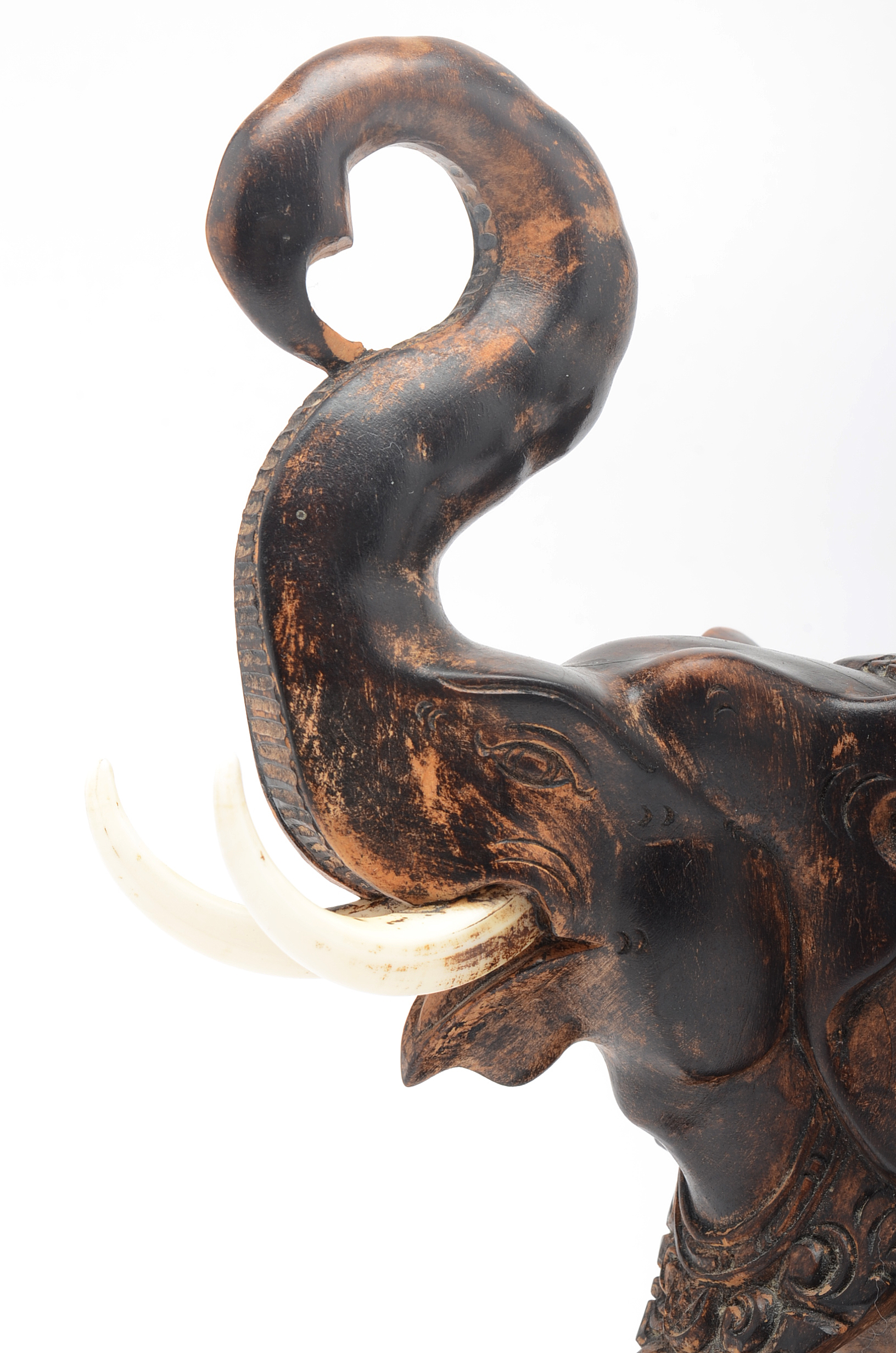 Carved Wooden Elephant Statue