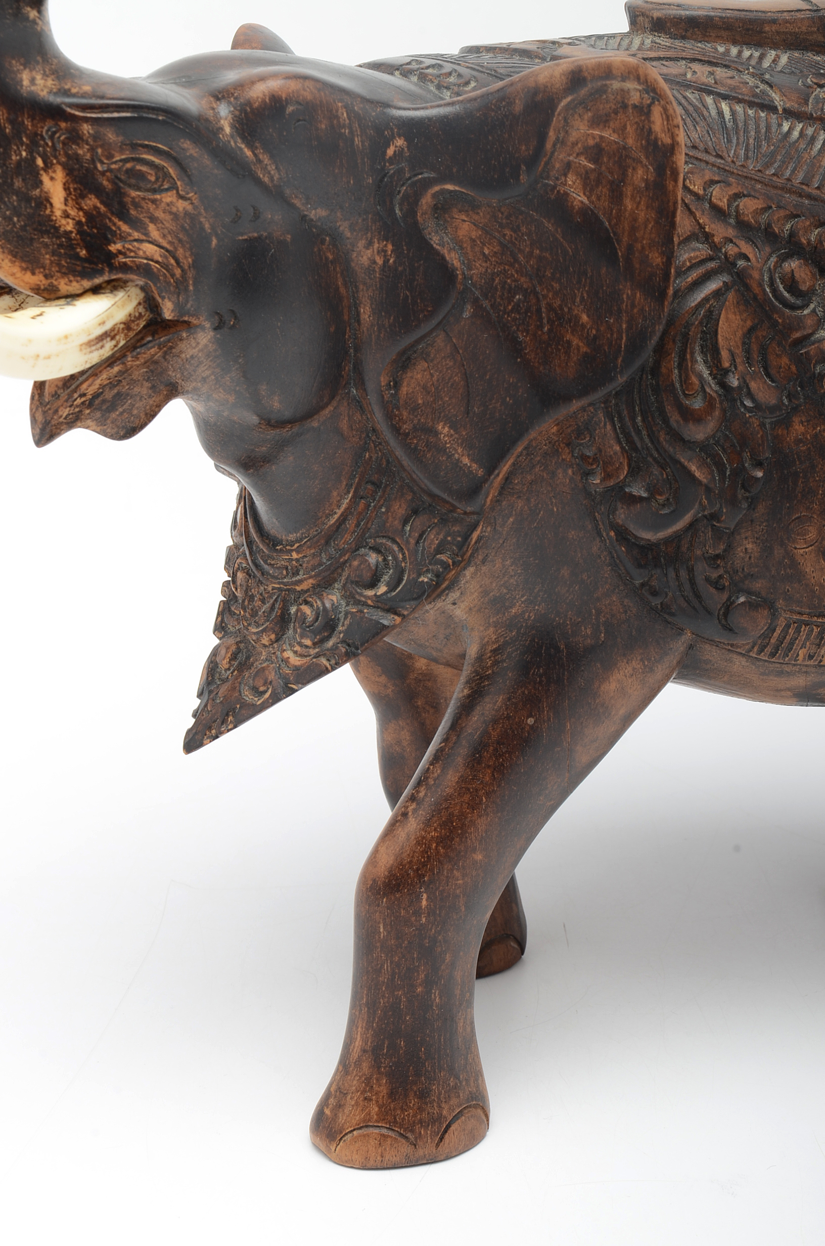 Carved Wooden Elephant Statue