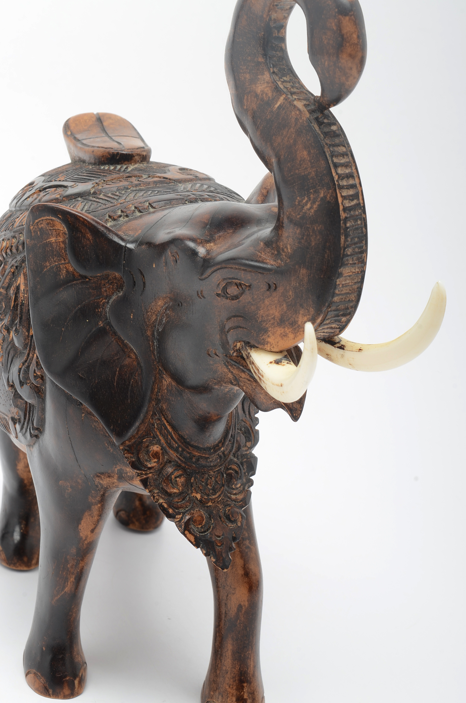 Carved Wooden Elephant Statue