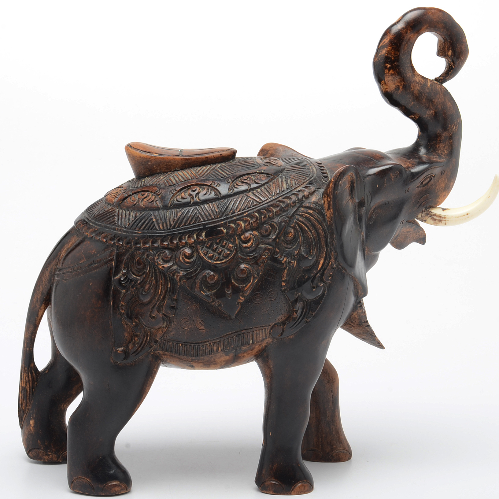Carved Wooden Elephant Statue