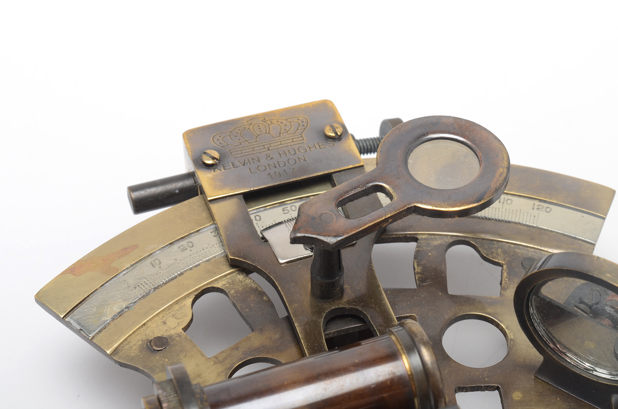 Antique Kelvin & Hughes Sextant in Walnut Box