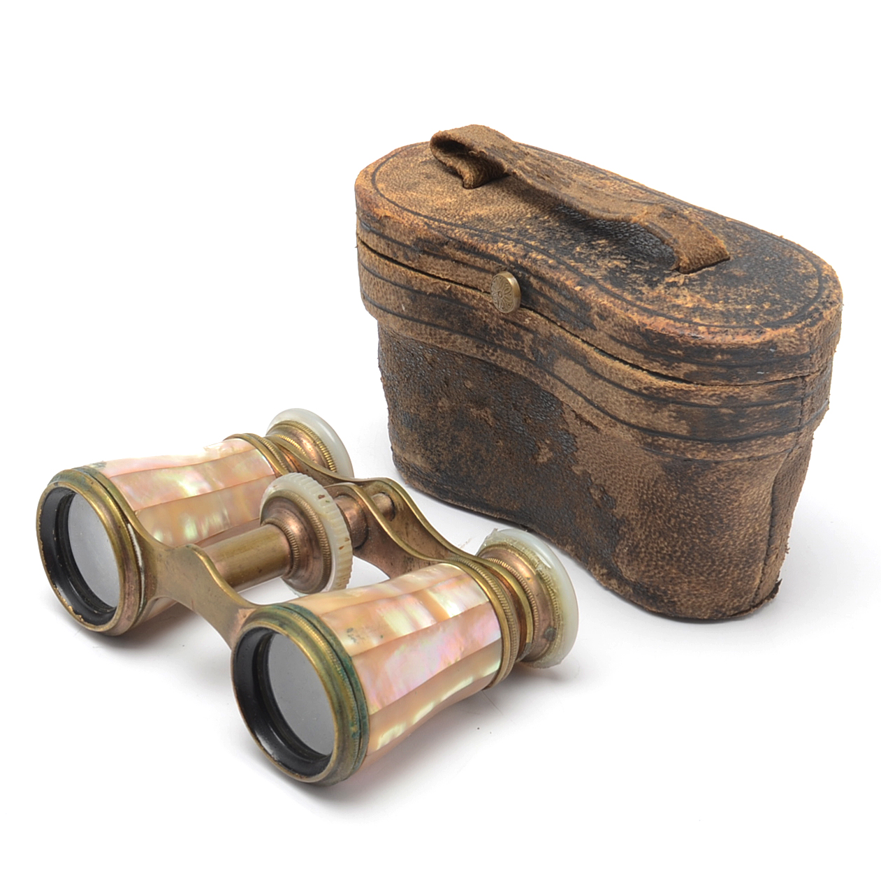 Antique Vendome Paris Opera Glasses with Leather Case