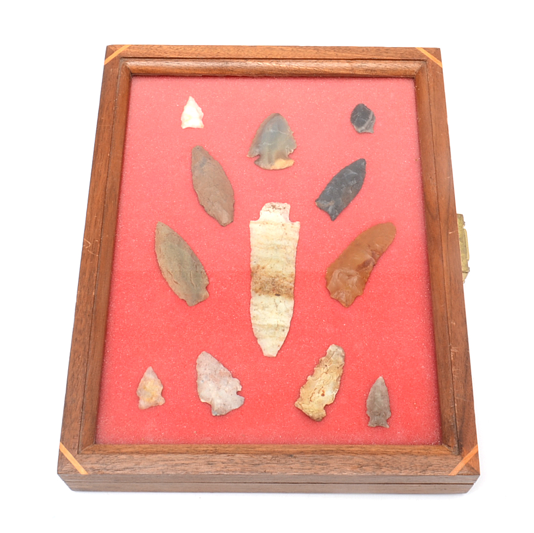 Collection of Native American Arrowheads