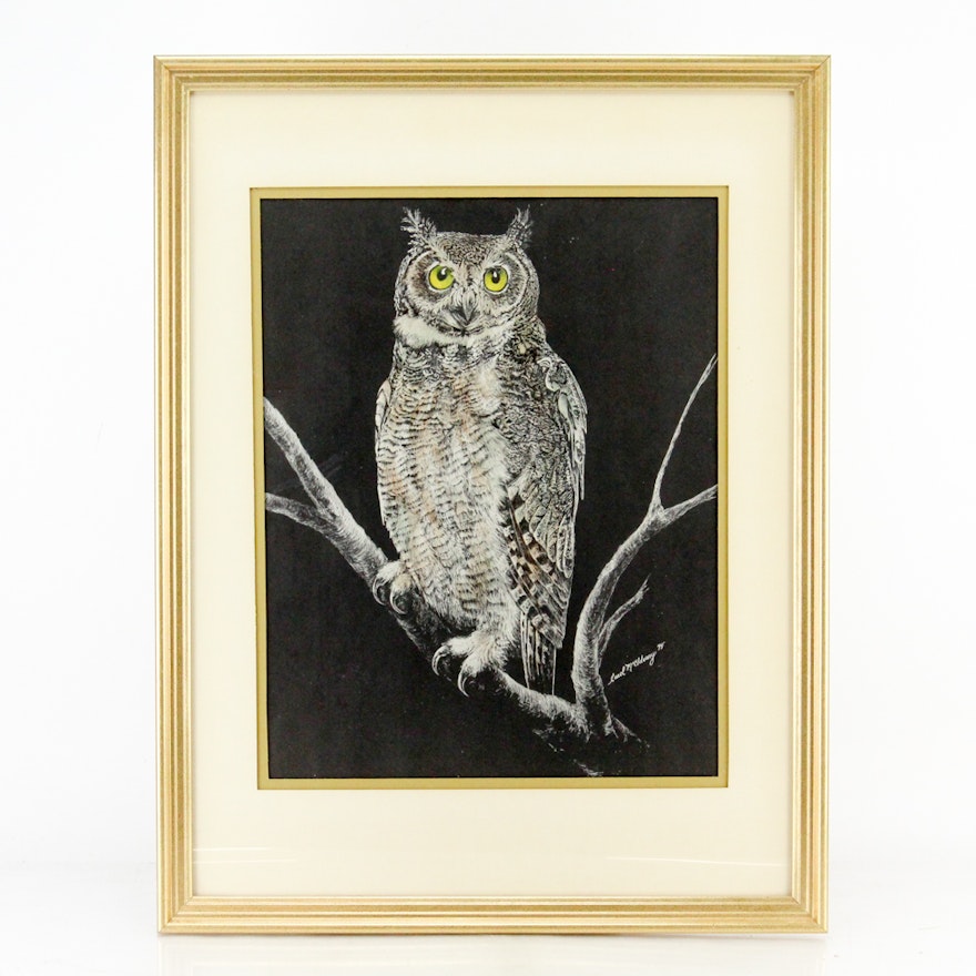 Reproduction Print After Carol McElderry Owl Portrait