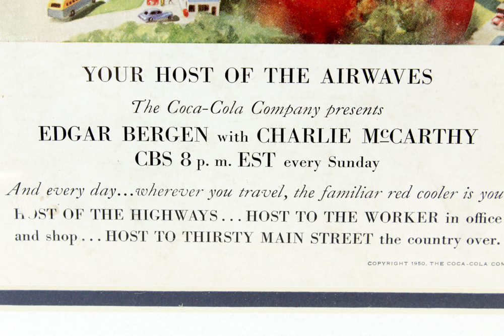 1950 Original Coca-Cola Ad with Edgar Bergen and Charlie McCarthy