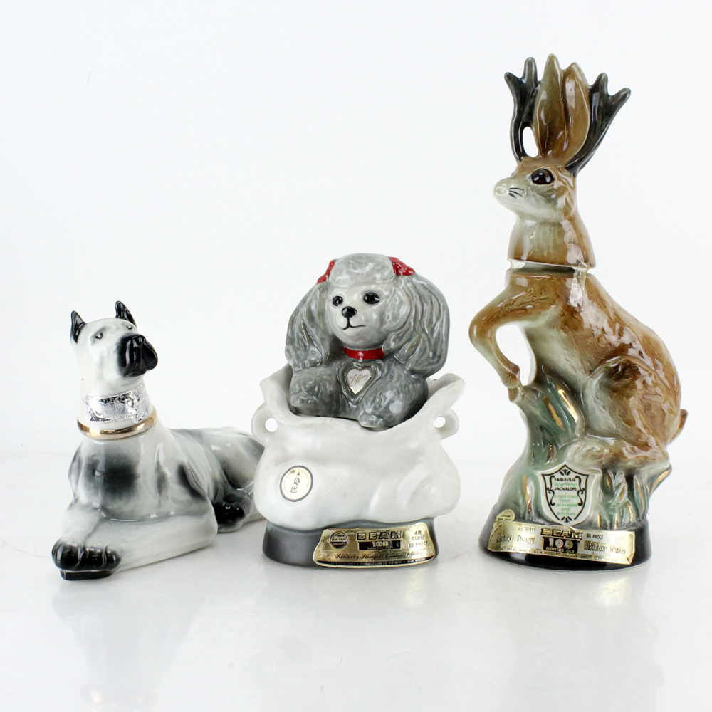 Vintage Jim Beam Animal Whiskey Decanters