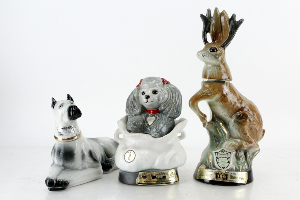 Vintage Jim Beam Animal Whiskey Decanters