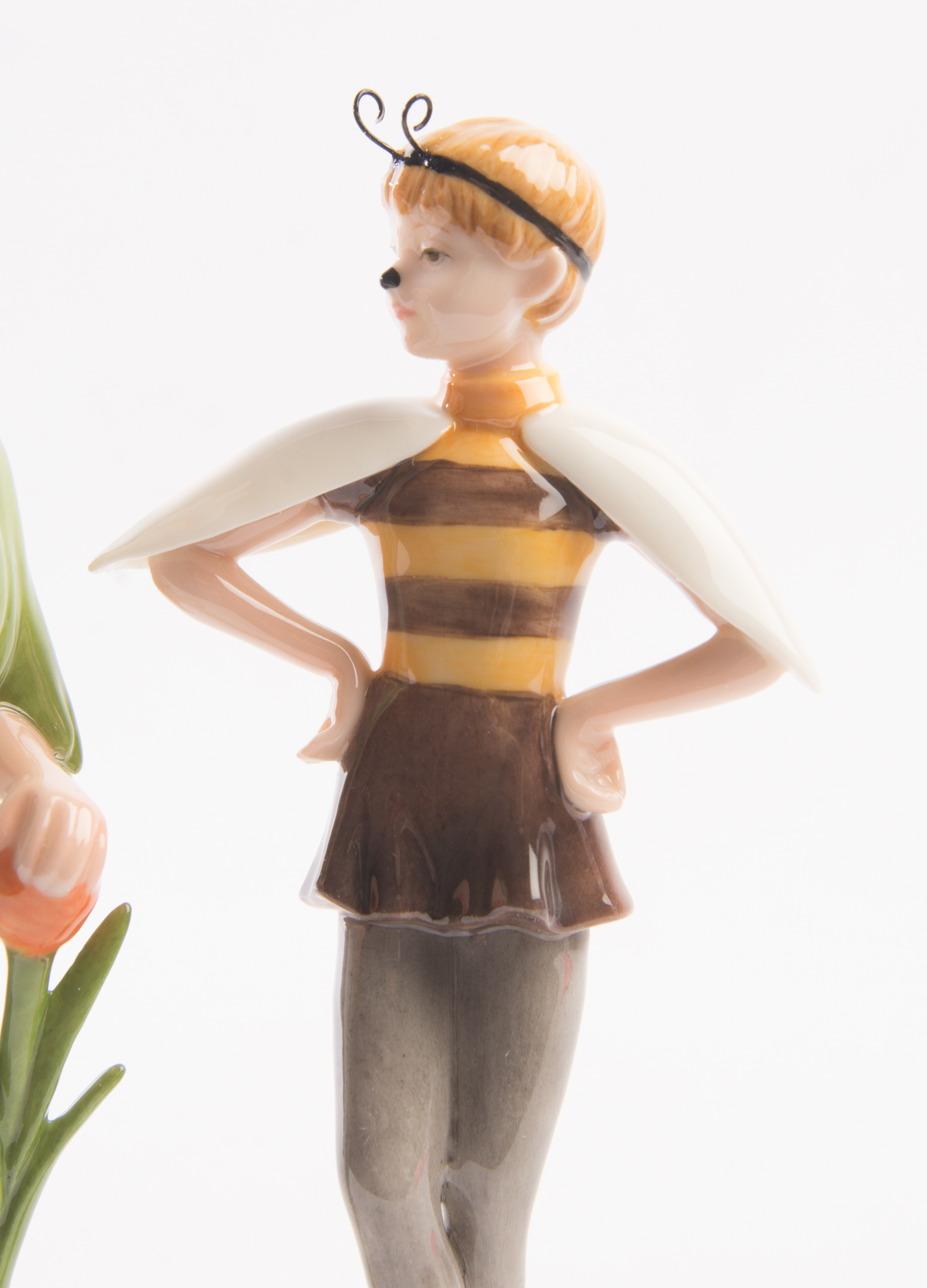 Royal Copenhagen Porcelain Figurine "Bumble Bee" and "Flower Boy"