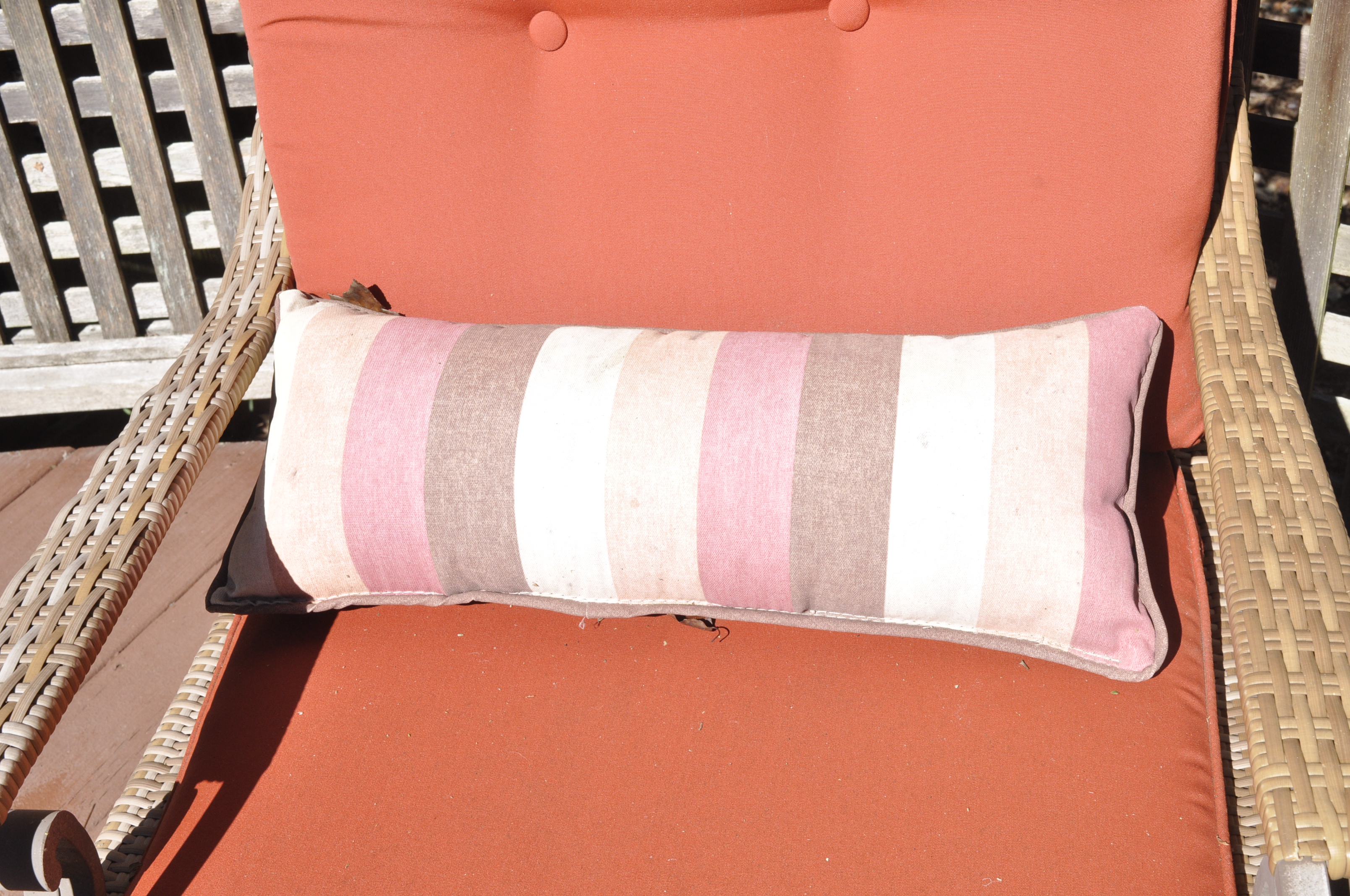 Wicker Patio Chair and Matching Ottoman