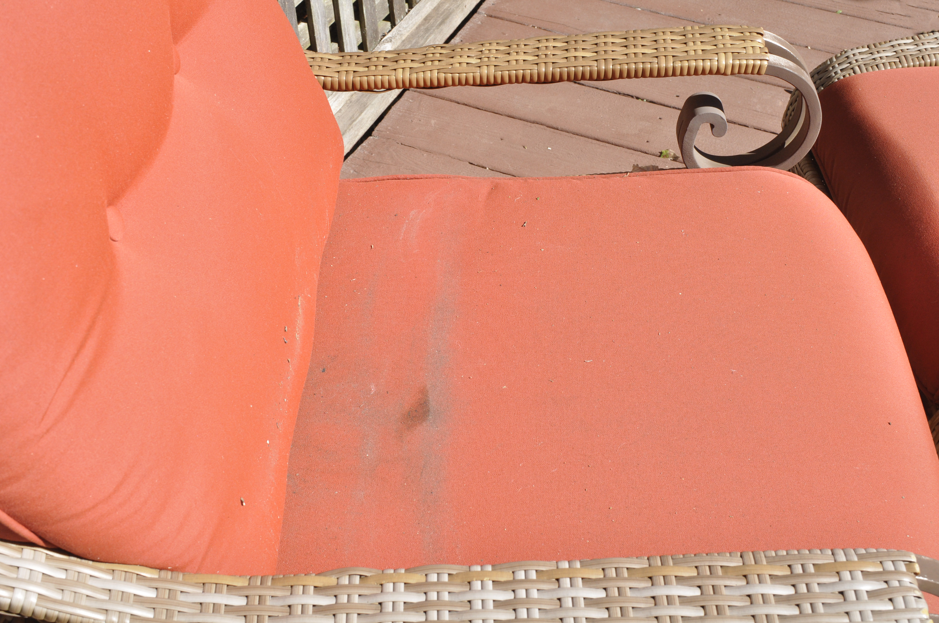 Wicker Patio Chair and Matching Ottoman