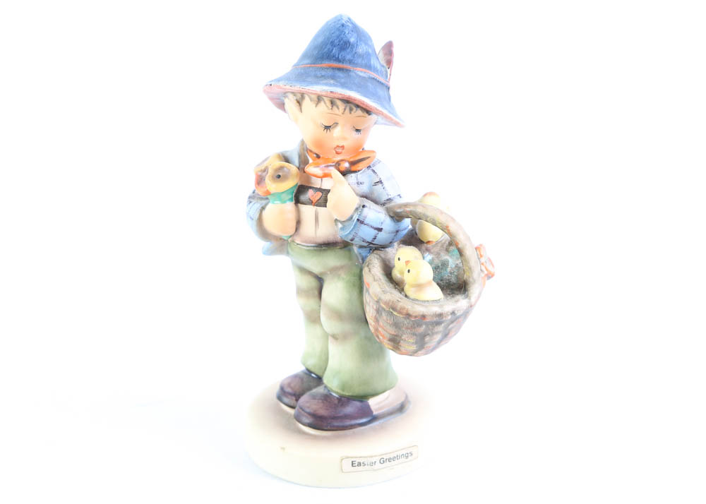 "Easter Greetings" and "Meditation" Hummel Figurines