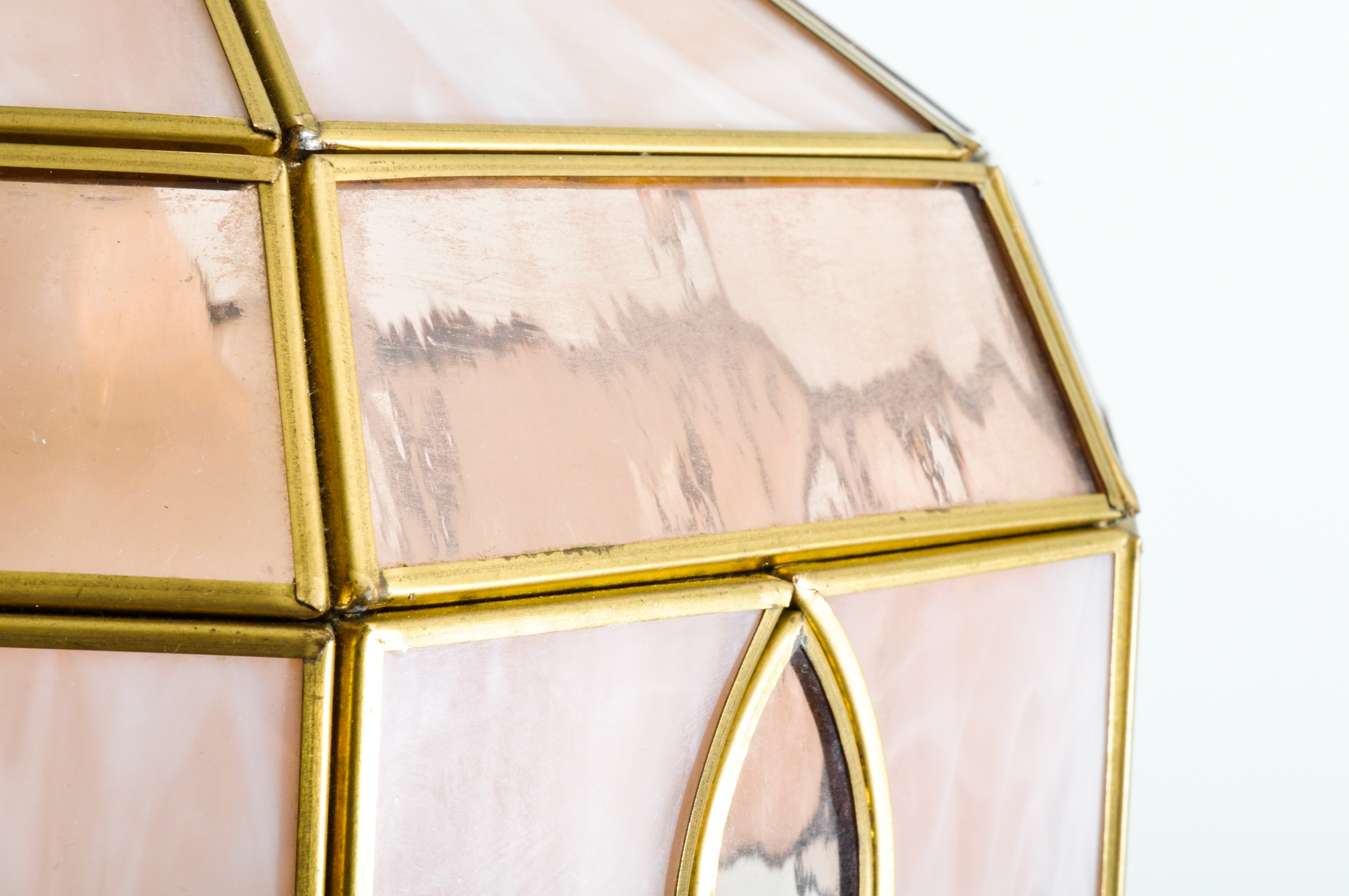 Vintage Tiffany-Style Pink Glass Pendant Lights