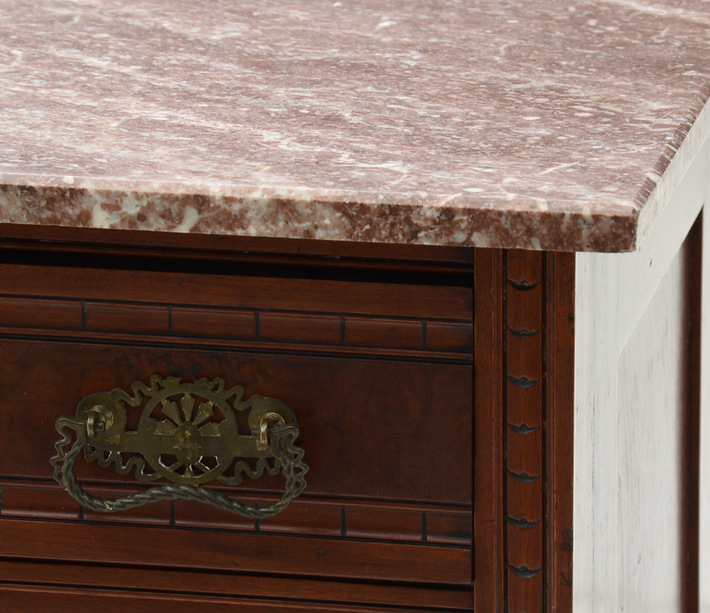 Antique Victorian Marble Top Buffet